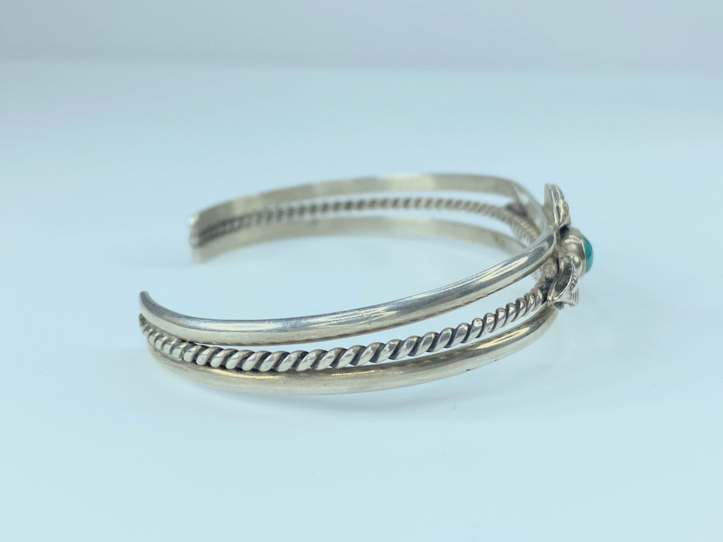 Pauline Begay Navajo Sterling Moonstone & Turquoise Bracelet 13.9g JR8868