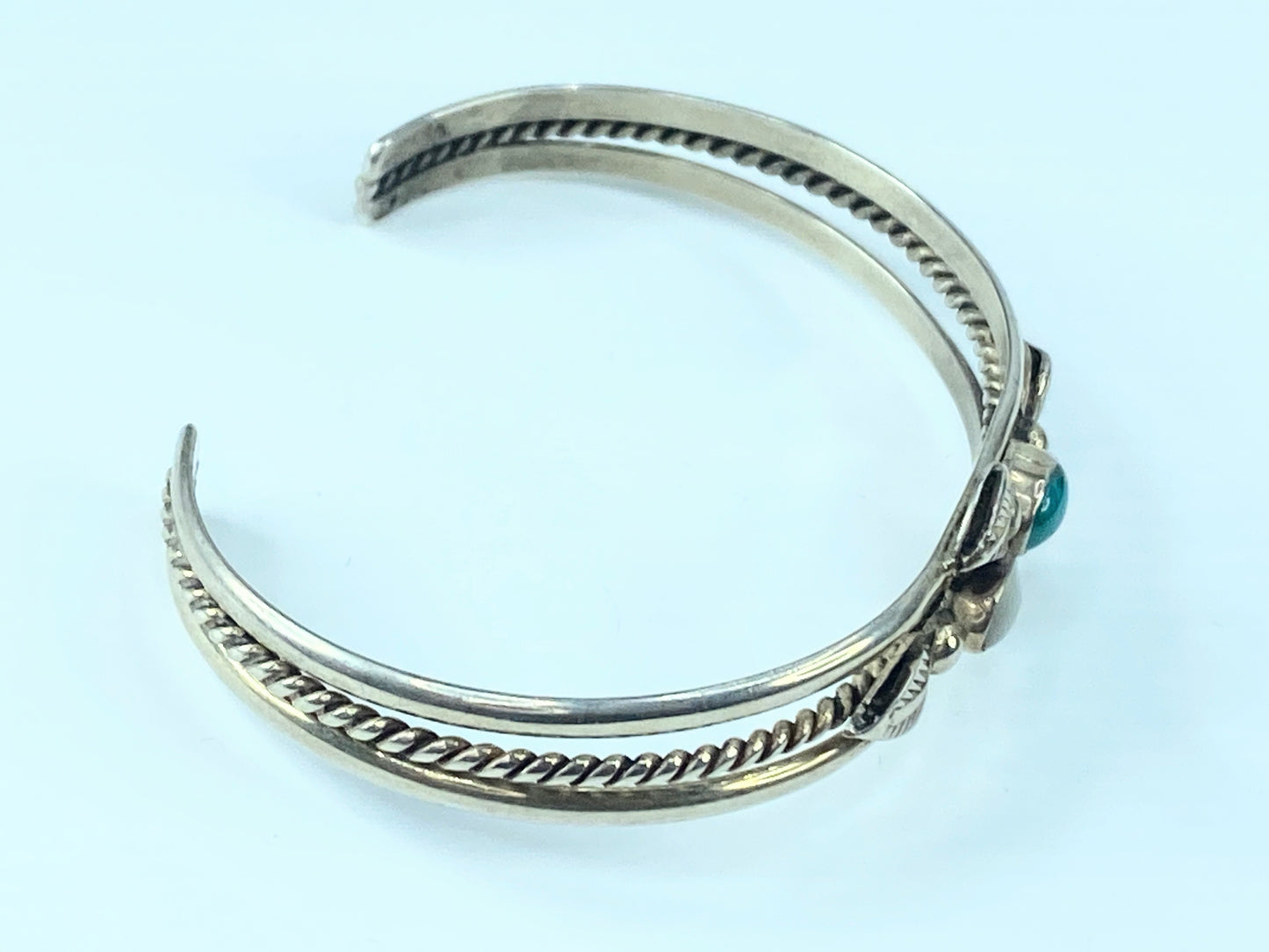 Pauline Begay Navajo Sterling Moonstone & Turquoise Bracelet 13.9g JR8868