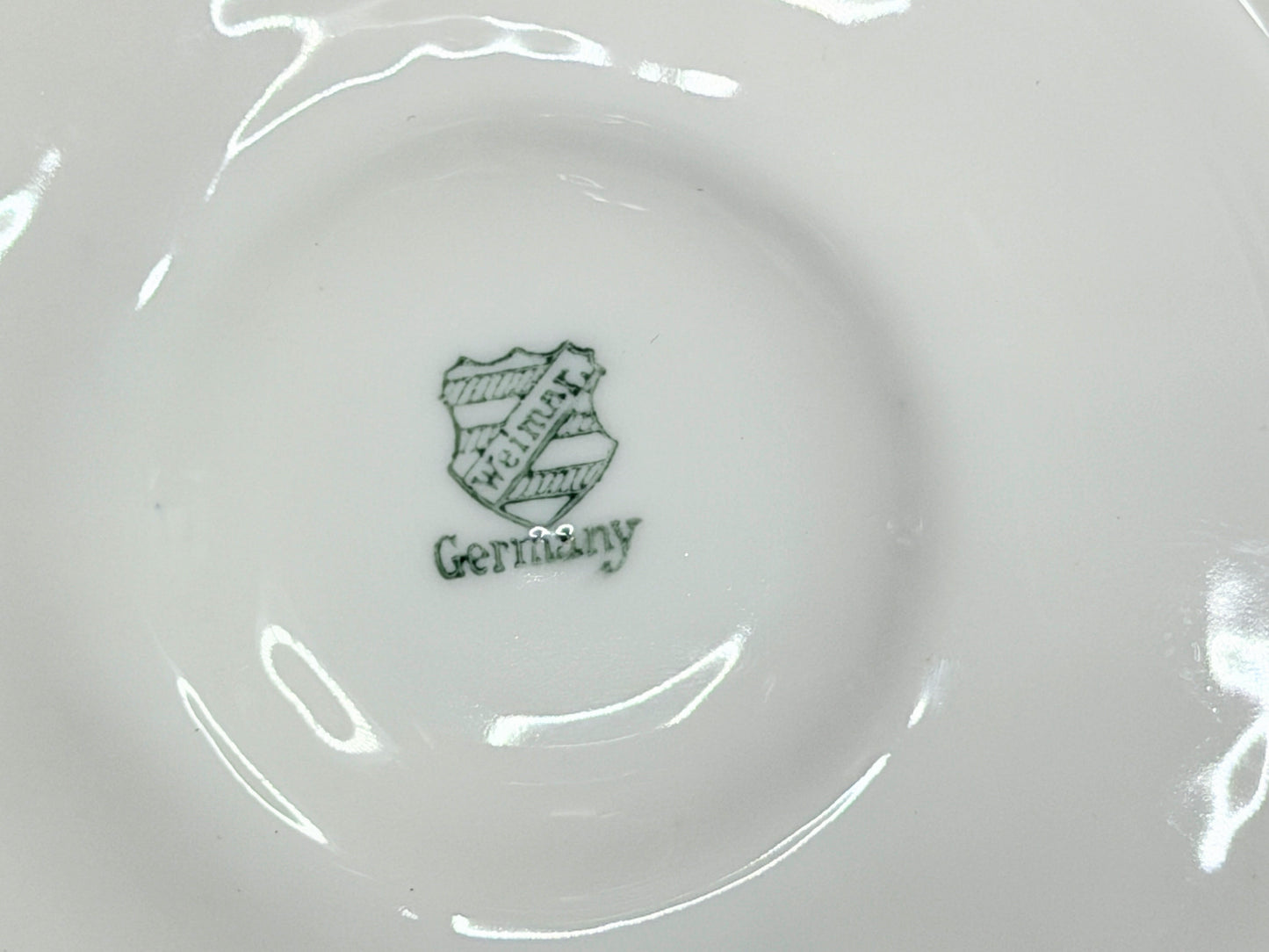 Antique German W&C Oyster Plate Blue White Scenic Shell Form 8.25" A731