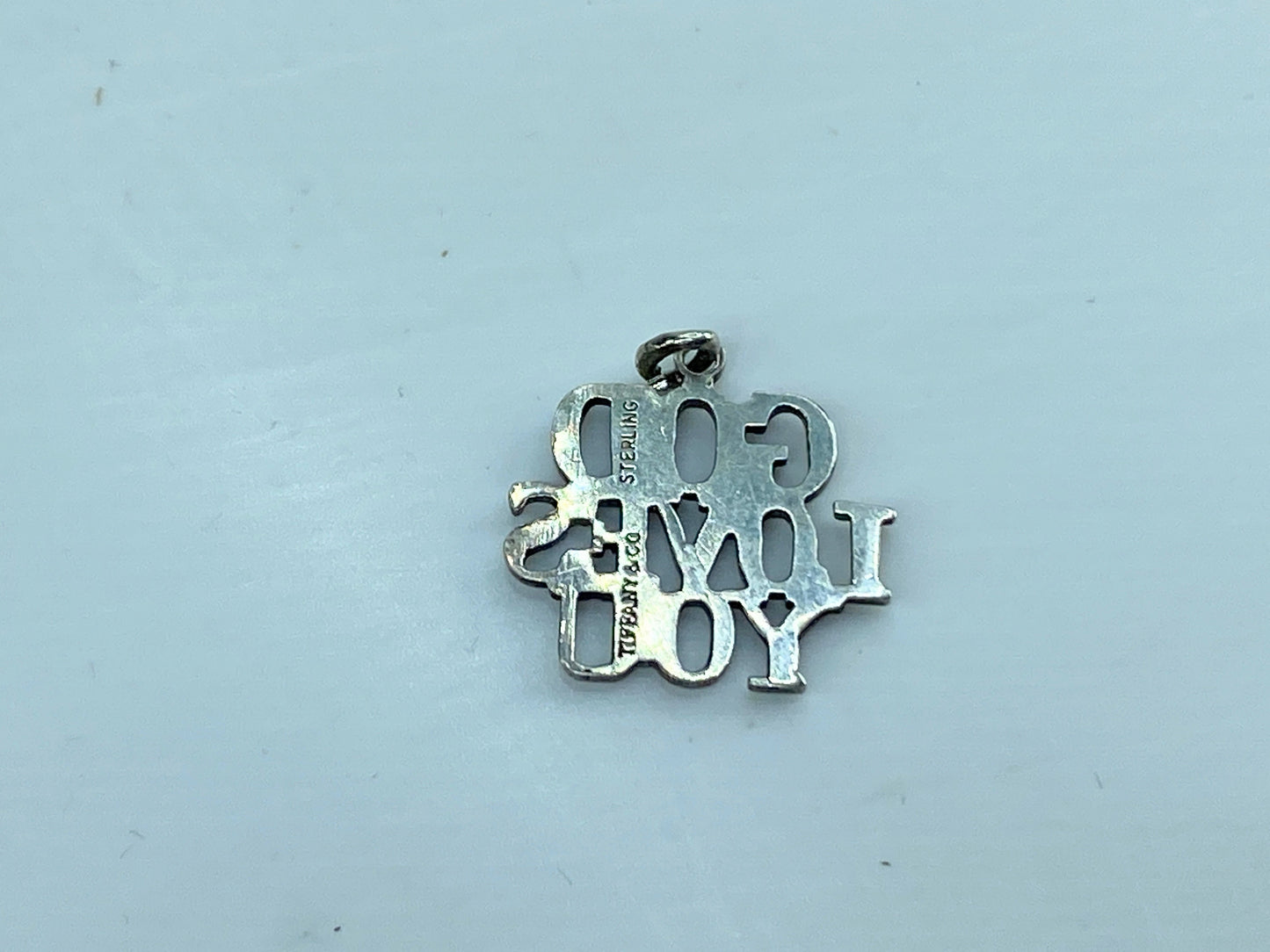 Rare retired Tiffany & Co. GOD LOVES YOU Sterling Silver charm/Pendant JR597