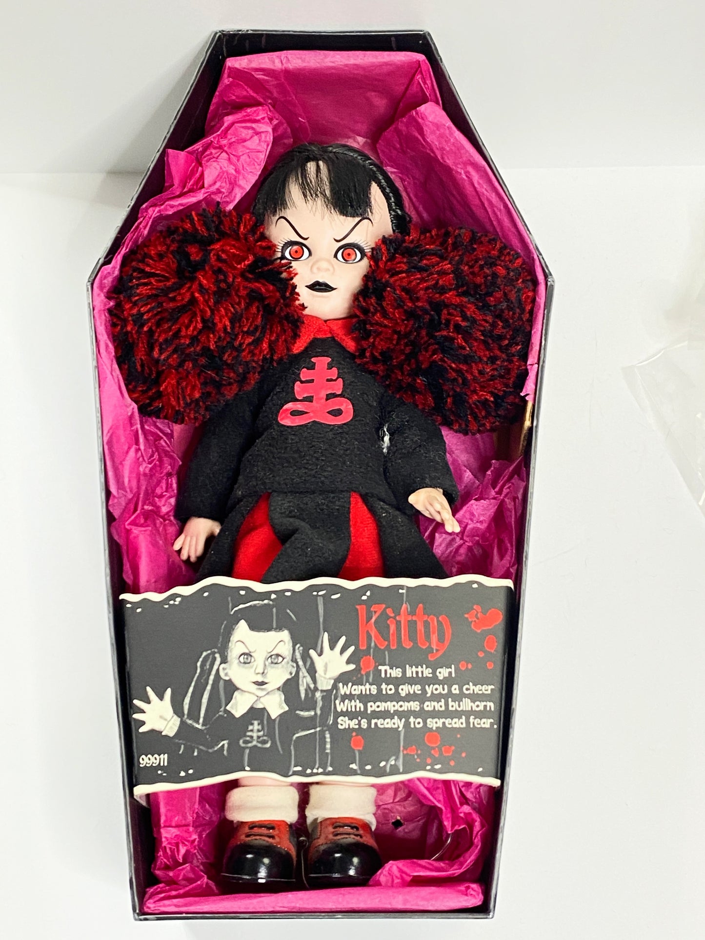 Living Dead Dolls Kitty Cheerleader Doll 2001 Mezco w Box Accessories NIB XN68