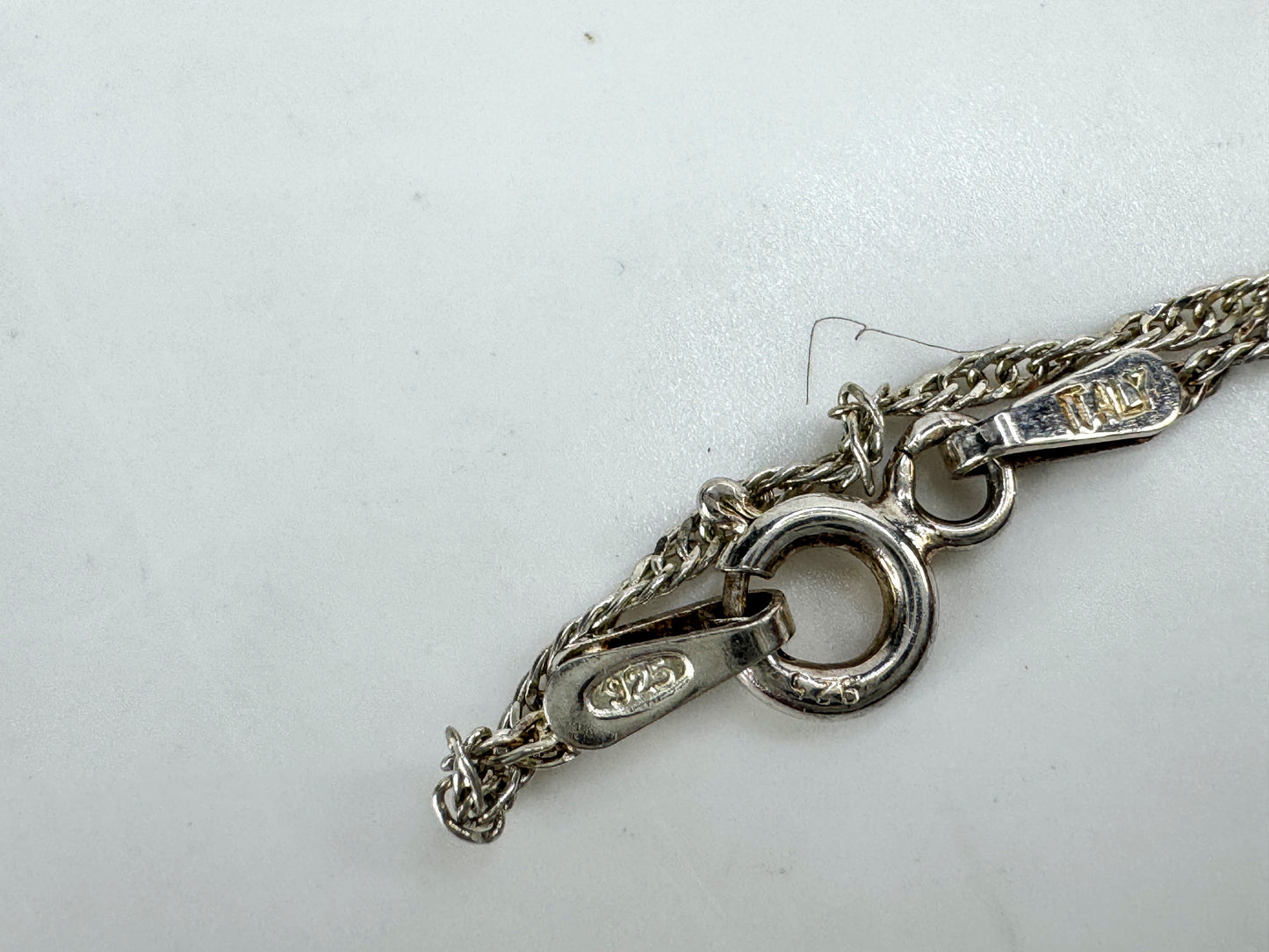 Vintage Zuni sterling silver inlay dragonfly necklace 16" signed 3g 16" JR1916