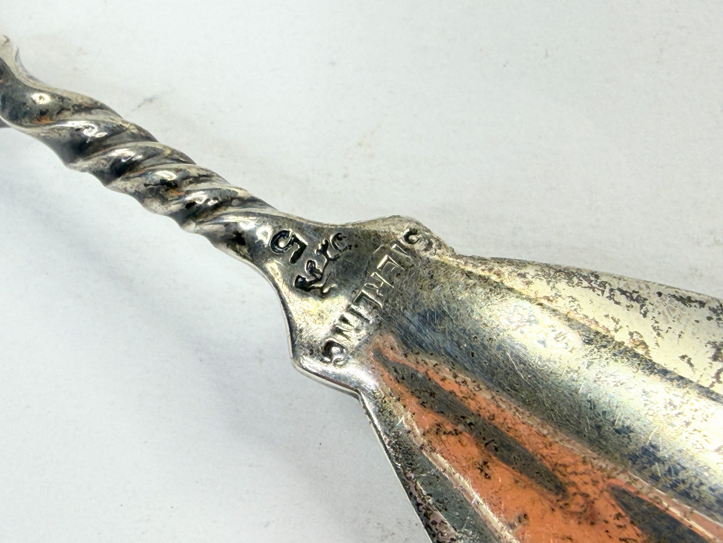 Antique Sterling Silver Twisted Handle Shoehorn 35.7g 6 1/4" x 1 3/4" SS458