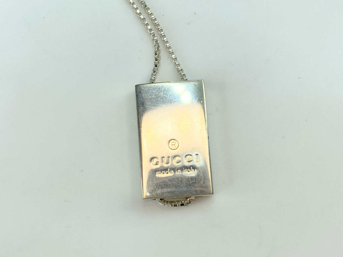 Authentic Gucci sterling Silver Cross Pendant rope link Necklace 18g 23" JR91