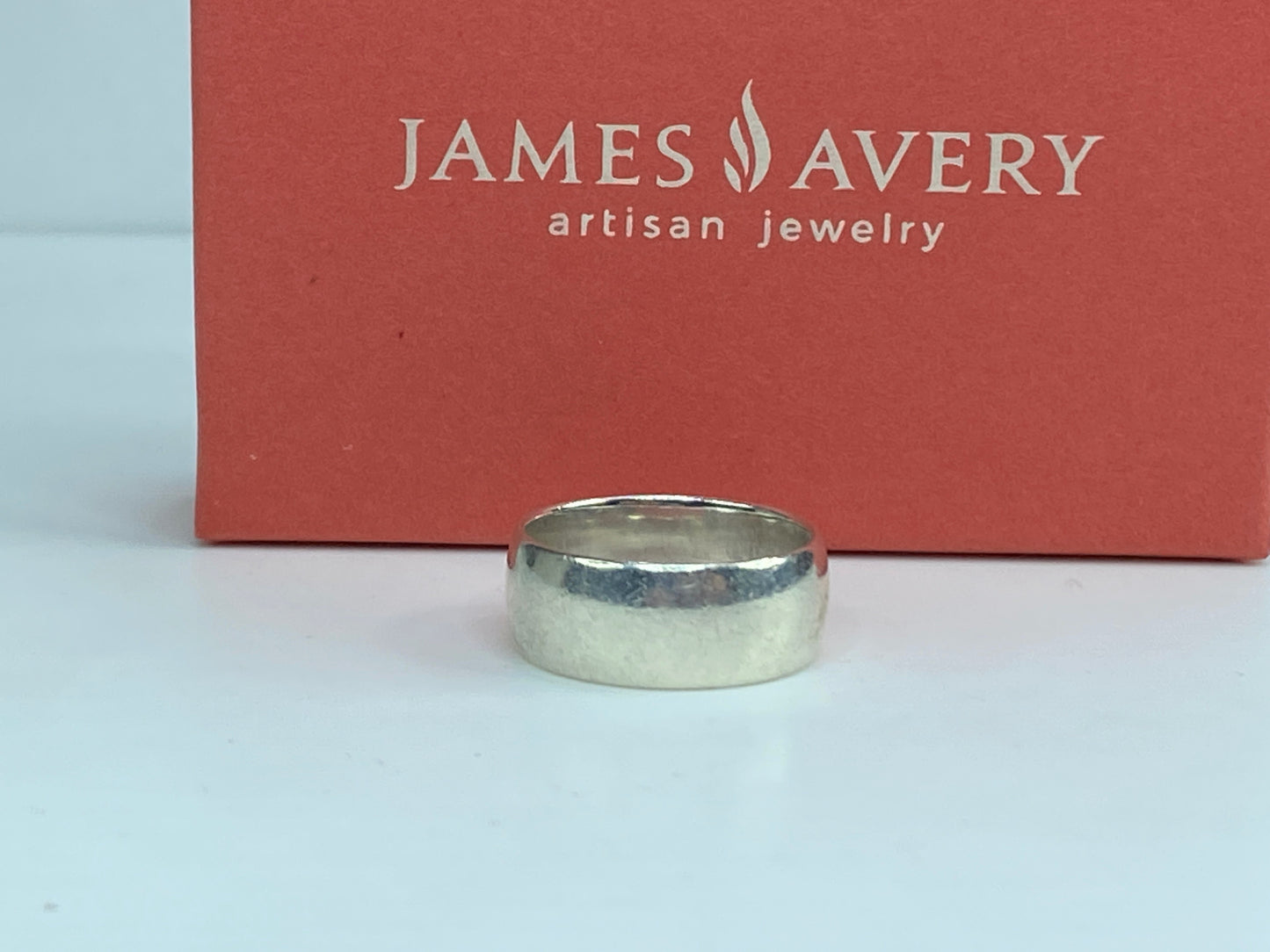 James Avery 8.6mm Sterling Silver wide wedding half circle Wedding band JR603