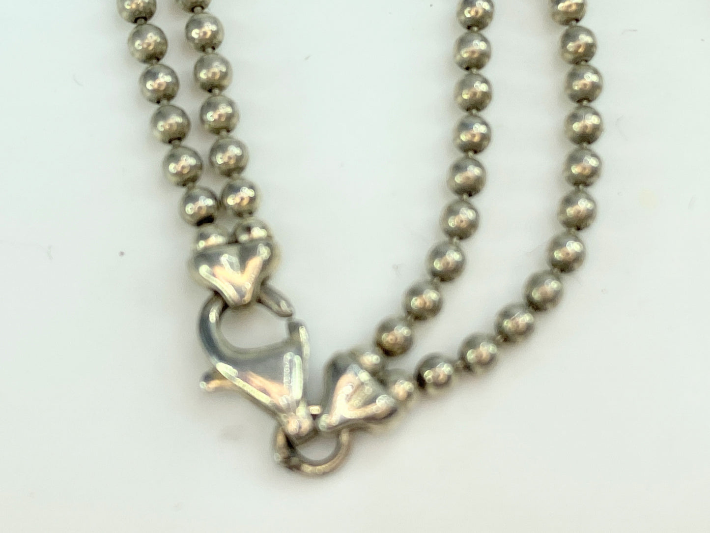 Gucci Sterling Silver Bar Tag Pendant Ball Chain Necklace 20" 24g GS274