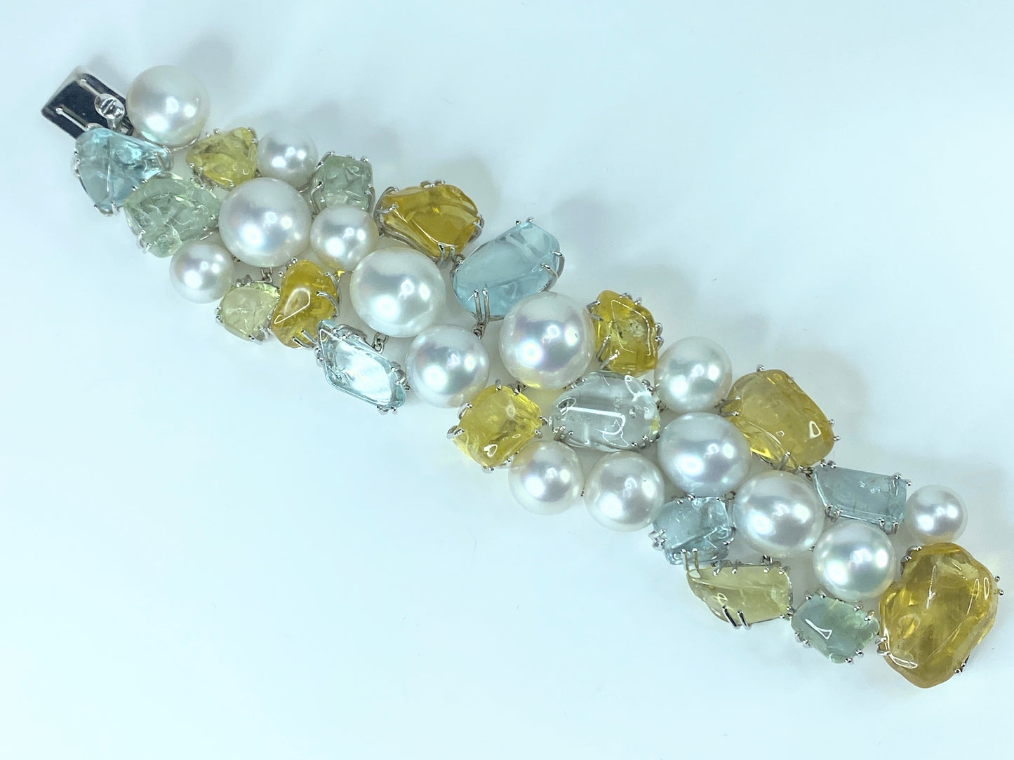 Utopia Pearls Bracelet 18Kt gold 102ct Aquamarines & Beryl JR8877