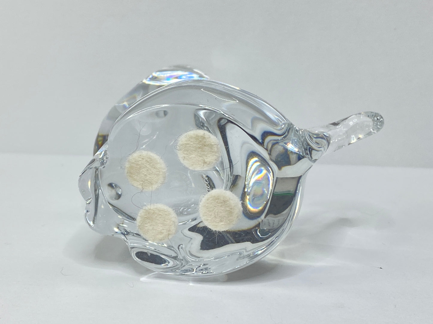 Baccarat Crystal Cat Figurine Clear Art Glass France Signed 4.0" A687