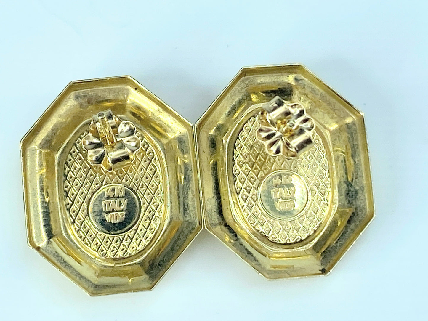 Italy Milor 14K yellow gold repousse Cameo earrings pendant set 5.6g JR8883