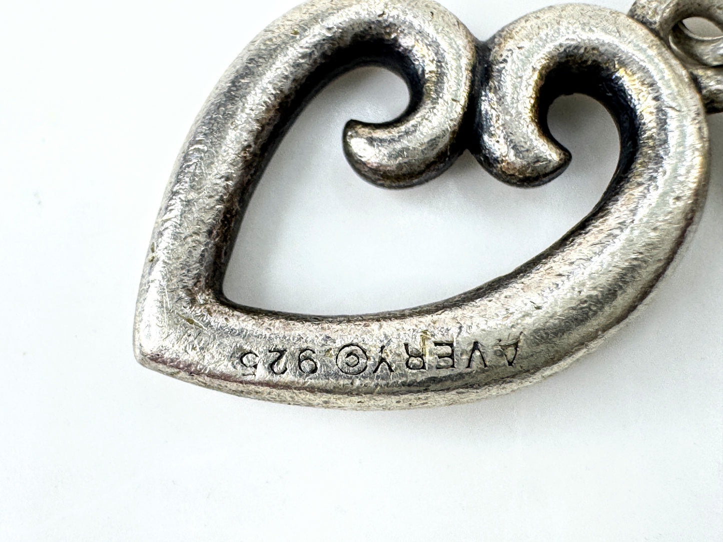 Retired James Avery Sterling Loving Heart & Green Gemstone Double Charm JR1926