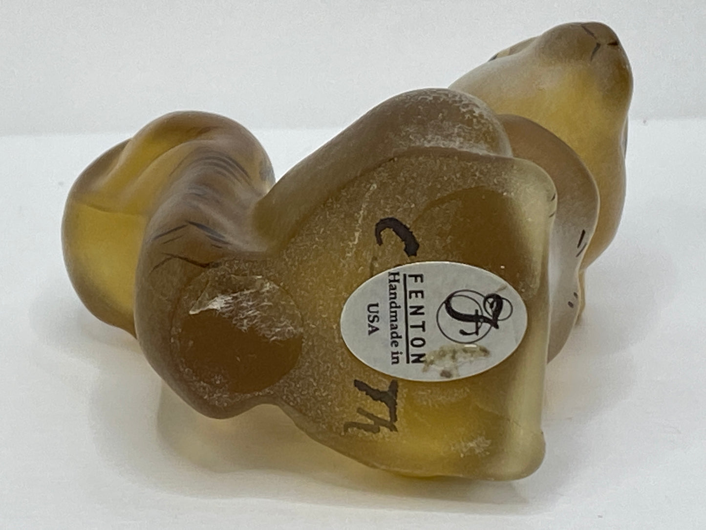 Fenton Amber Squirrel Figurine – Hand-Painted C Smith Design Mint A703