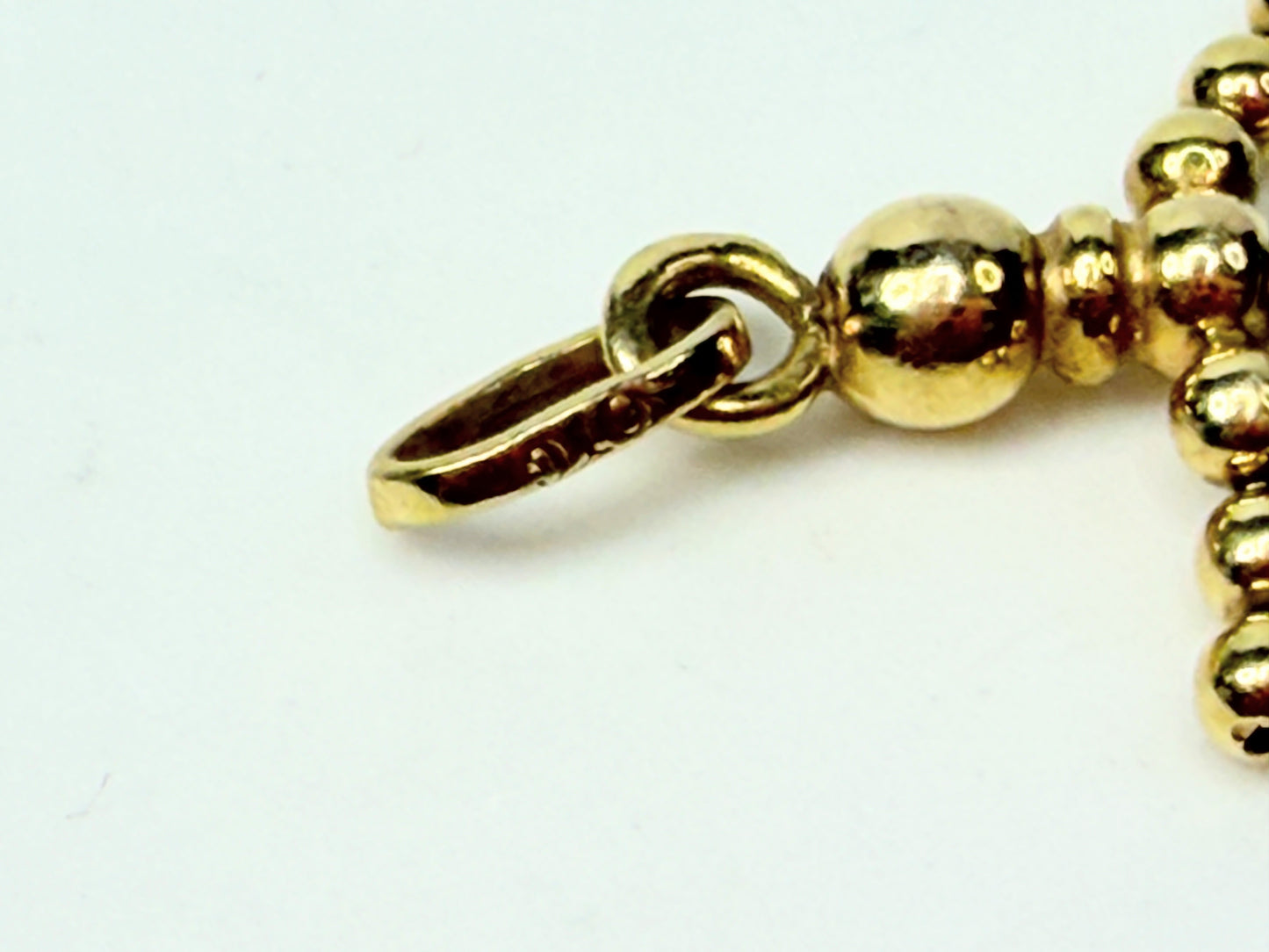 Vintage 14K Gold Articulated Stick Figure Charm Movable Bead Limbs 1.9g JR1145