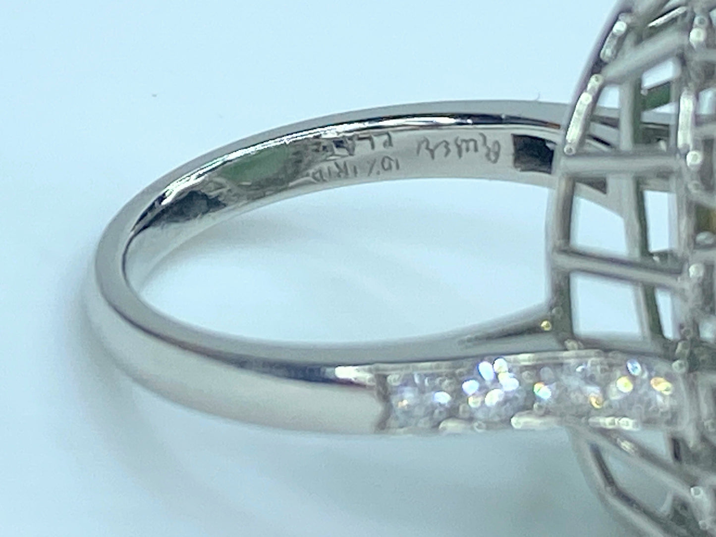 RUSER Platinum 950 Jadeite Diamond statement ring 11.3g s6.25 JR8901