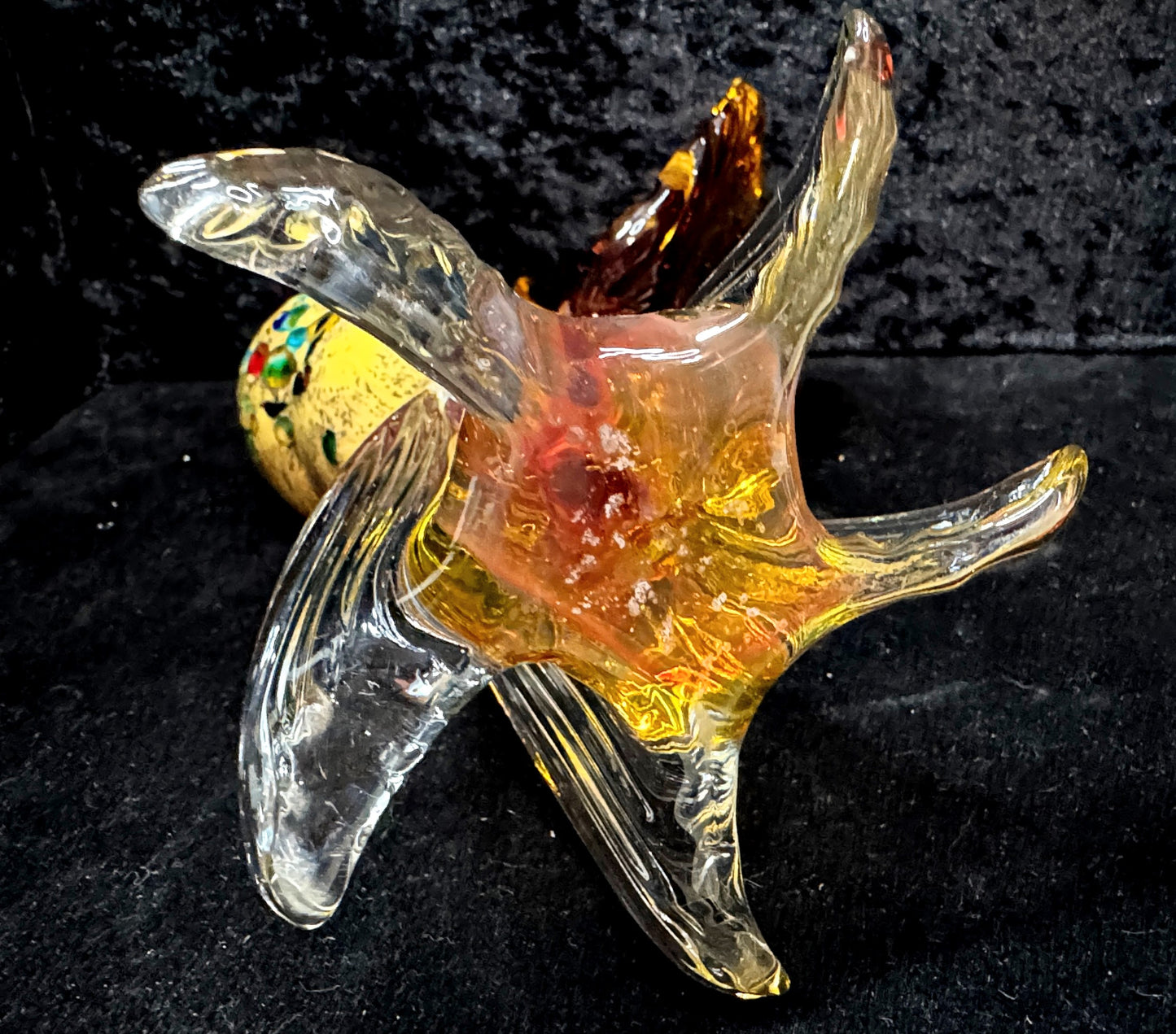 Vintage Italian Murano Glass Phoenix Bird Millefiori Red Yellow Figurine A1162