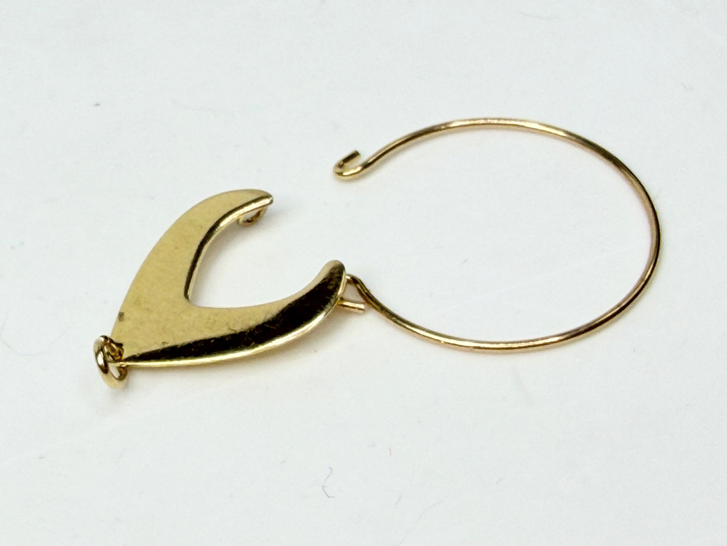 14K Gold Crescent Moon Hoop Charm holder Pendant Minimalist Design JR1178