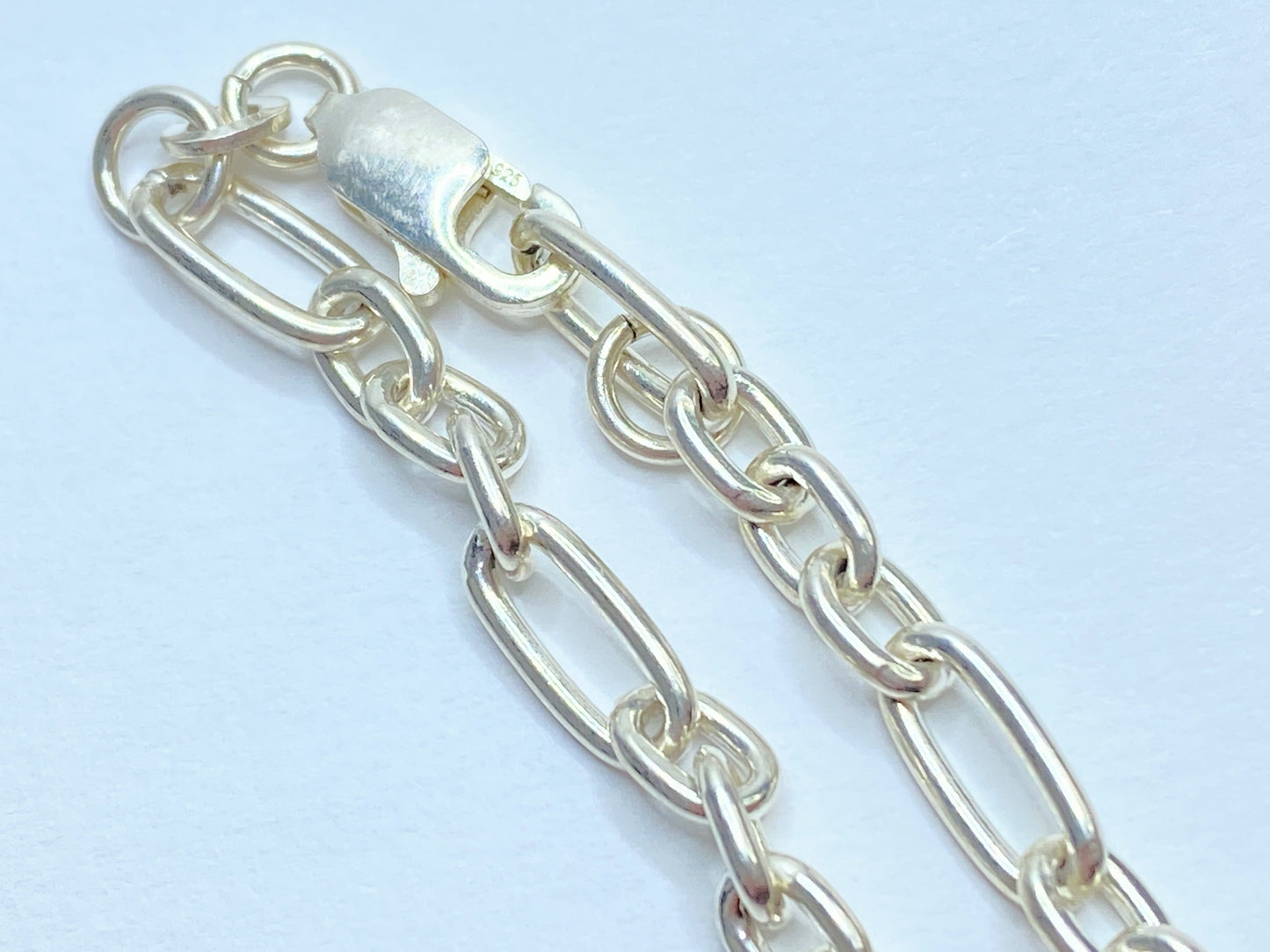Sterling Albert Chain Bracelet St Christopher Engraved Octagonal pendant JR1092