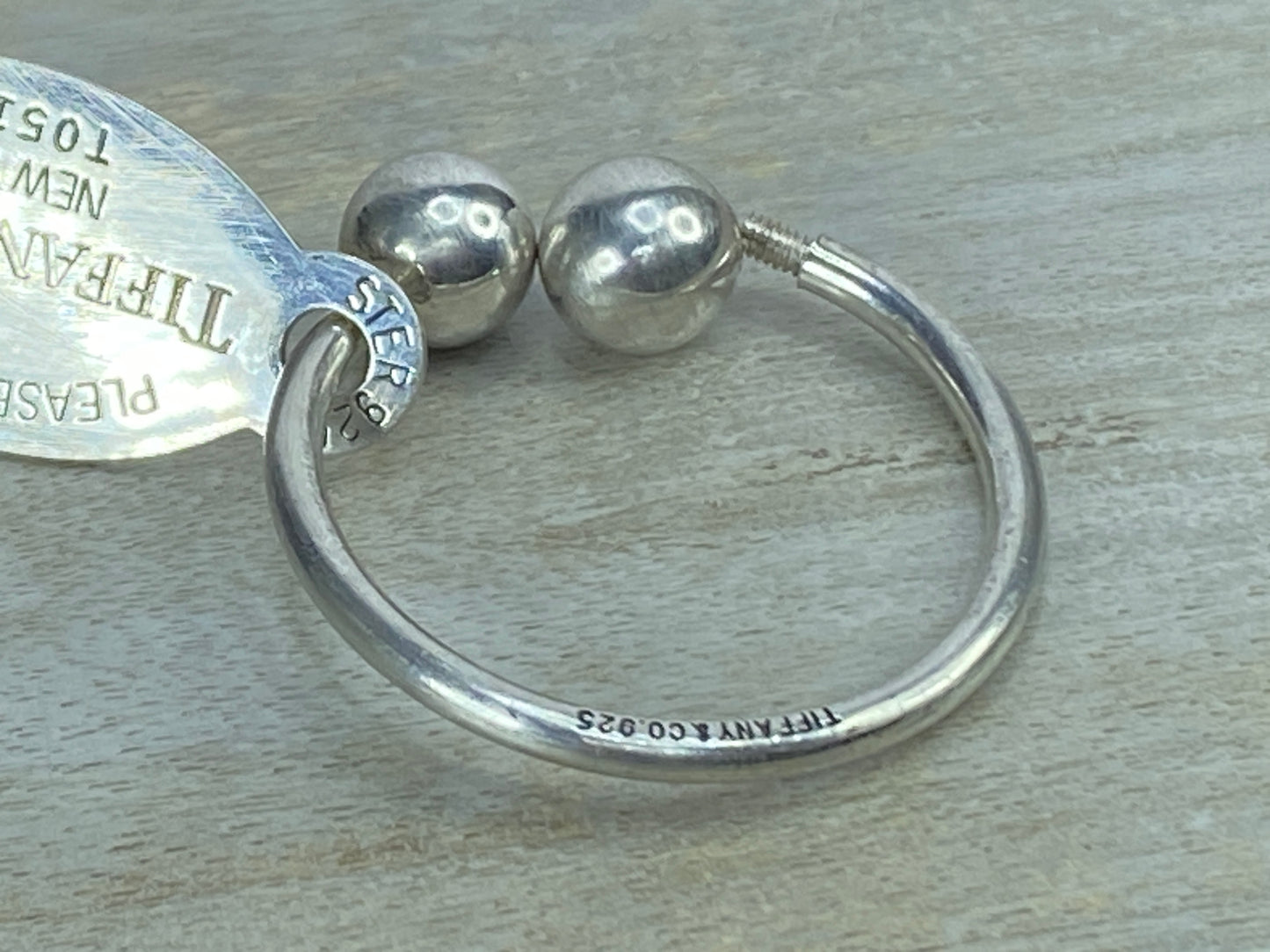 Tiffany & Co. Sterling PLEASE RETURN TO Tiffany & Co. oval tag keyring