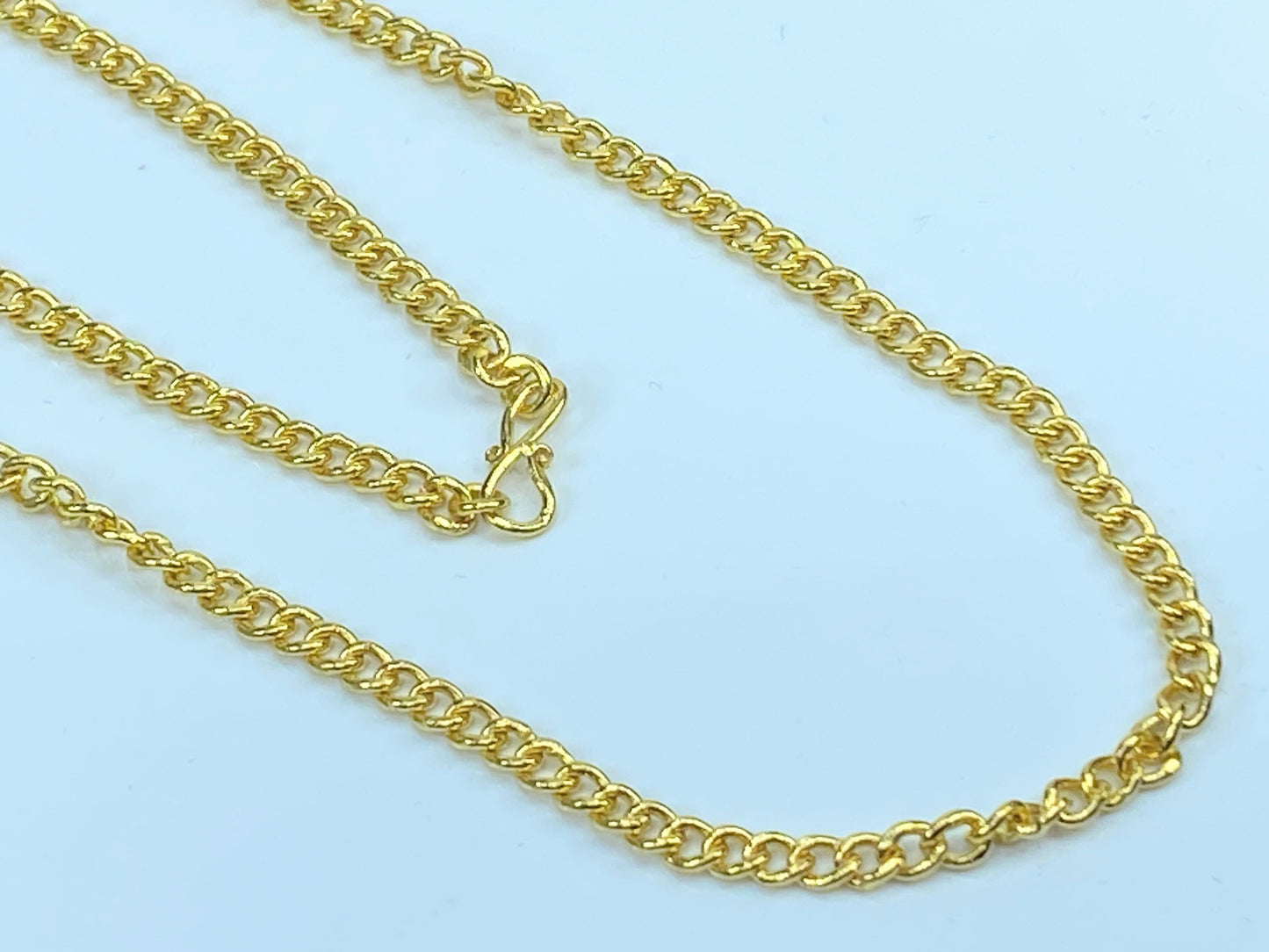 Solid 24K yellow gold 4.45mm curb link necklace