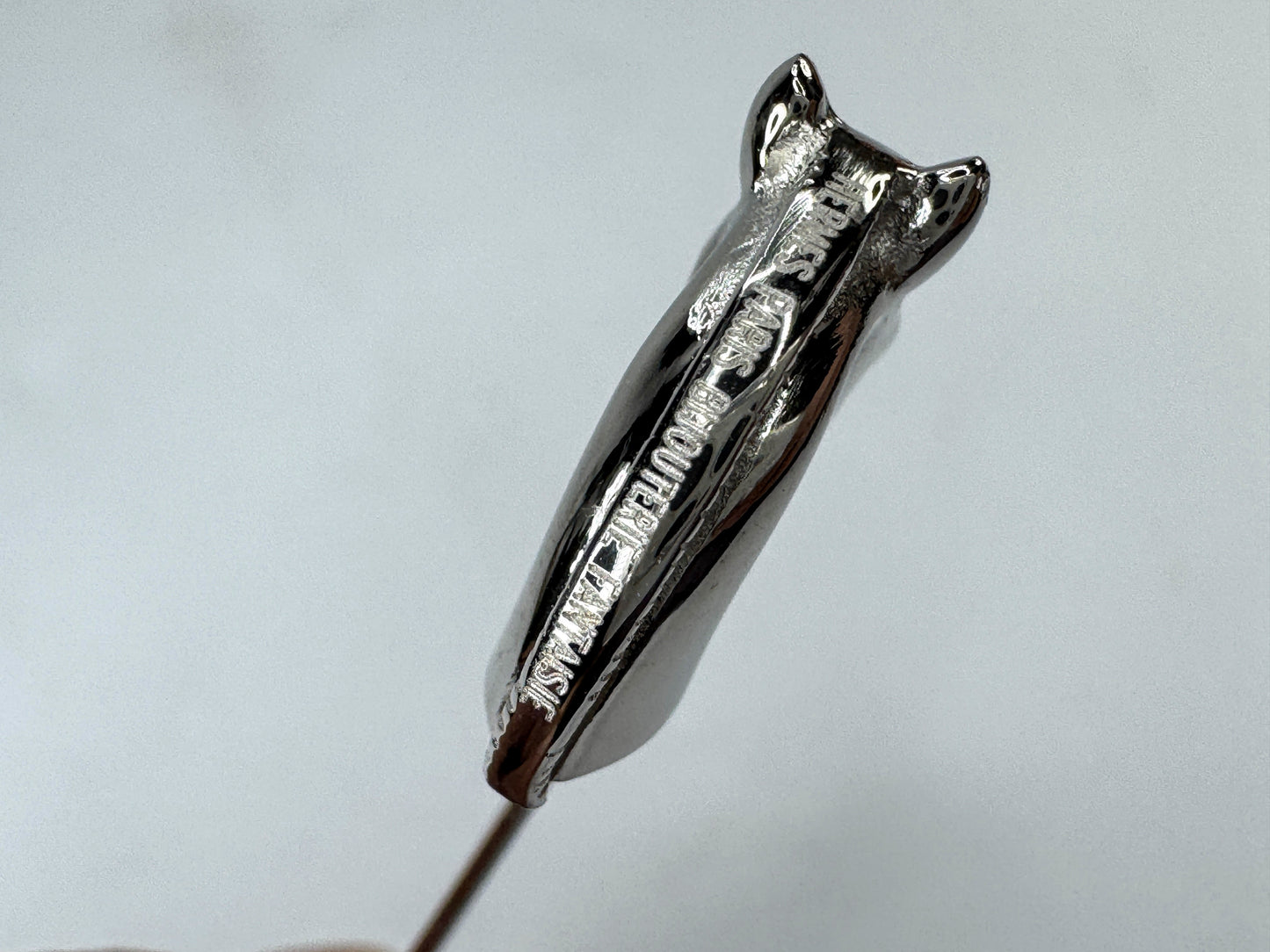Vintage Hermès Horse Head Stick Pin Silver-Tone Bijouterie Fantaisie Box GS853