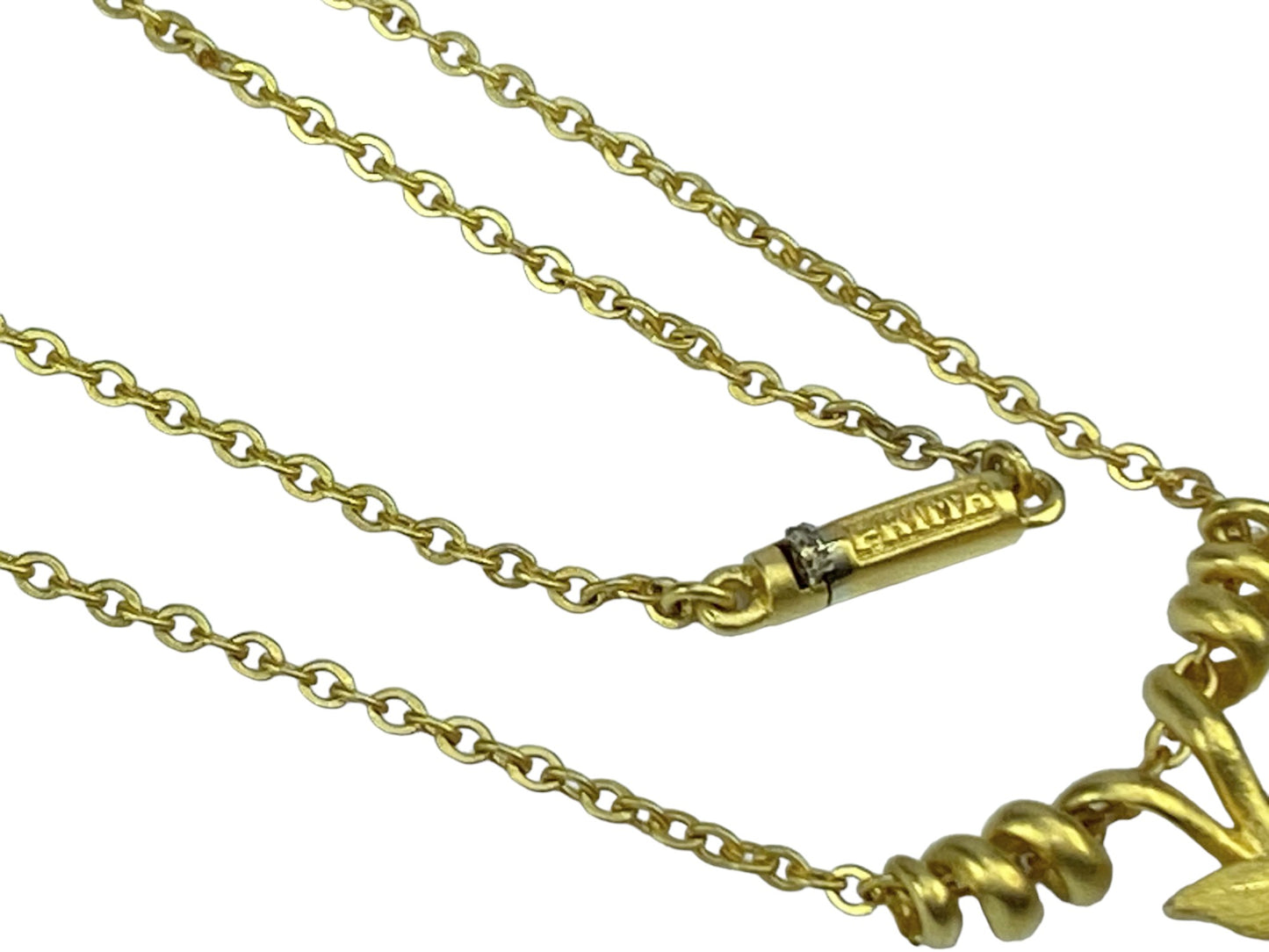 HIgh karat scrollwork sliding Flower pendant necklace