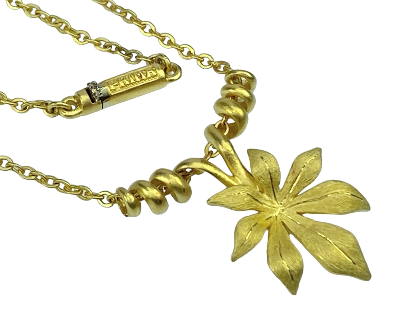 HIgh karat scrollwork sliding Flower pendant necklace