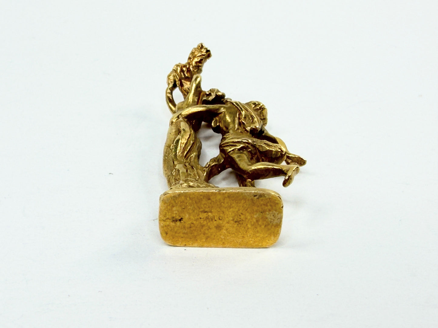 14K Gold Apollo & Daphne Figural Sculpture Pendant Charm 1.5" 15g Rare JR1212