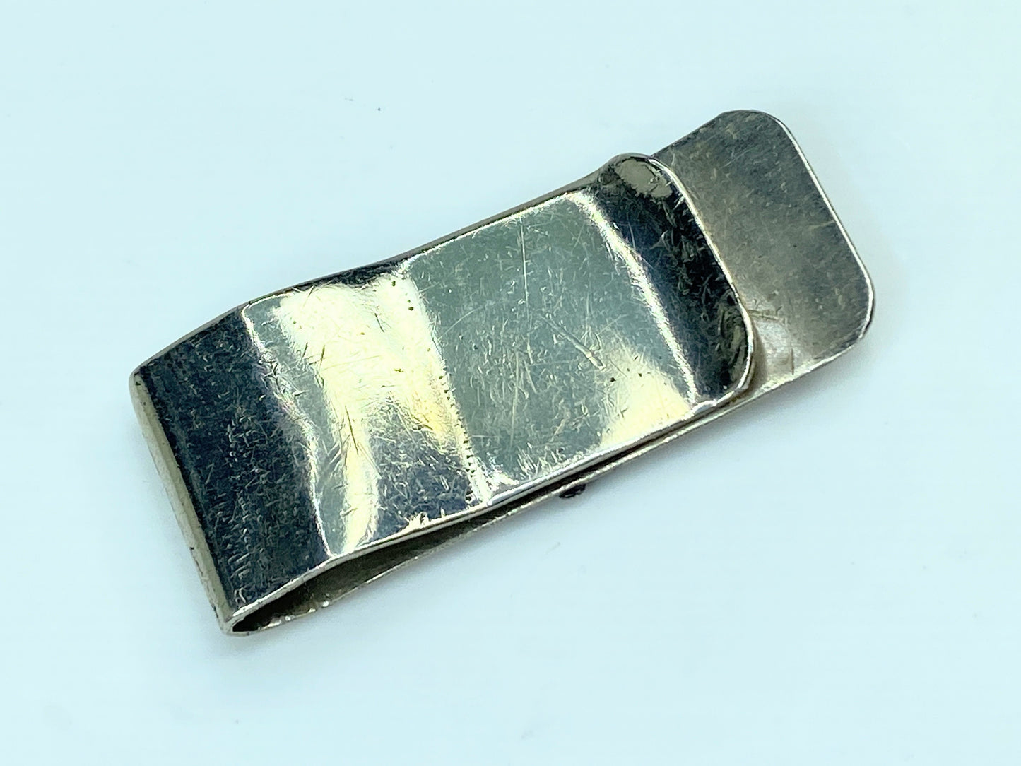 Vintage 1940 Native American Zuni 925 Inlay Multi Stone Money Clip SS75