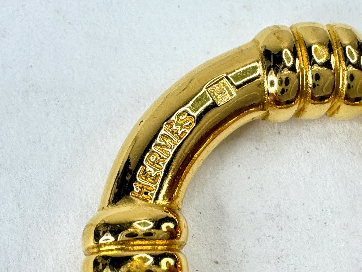 Vintage Hermès Bouet Gold Scarf Ring Made in France Authentic GS861