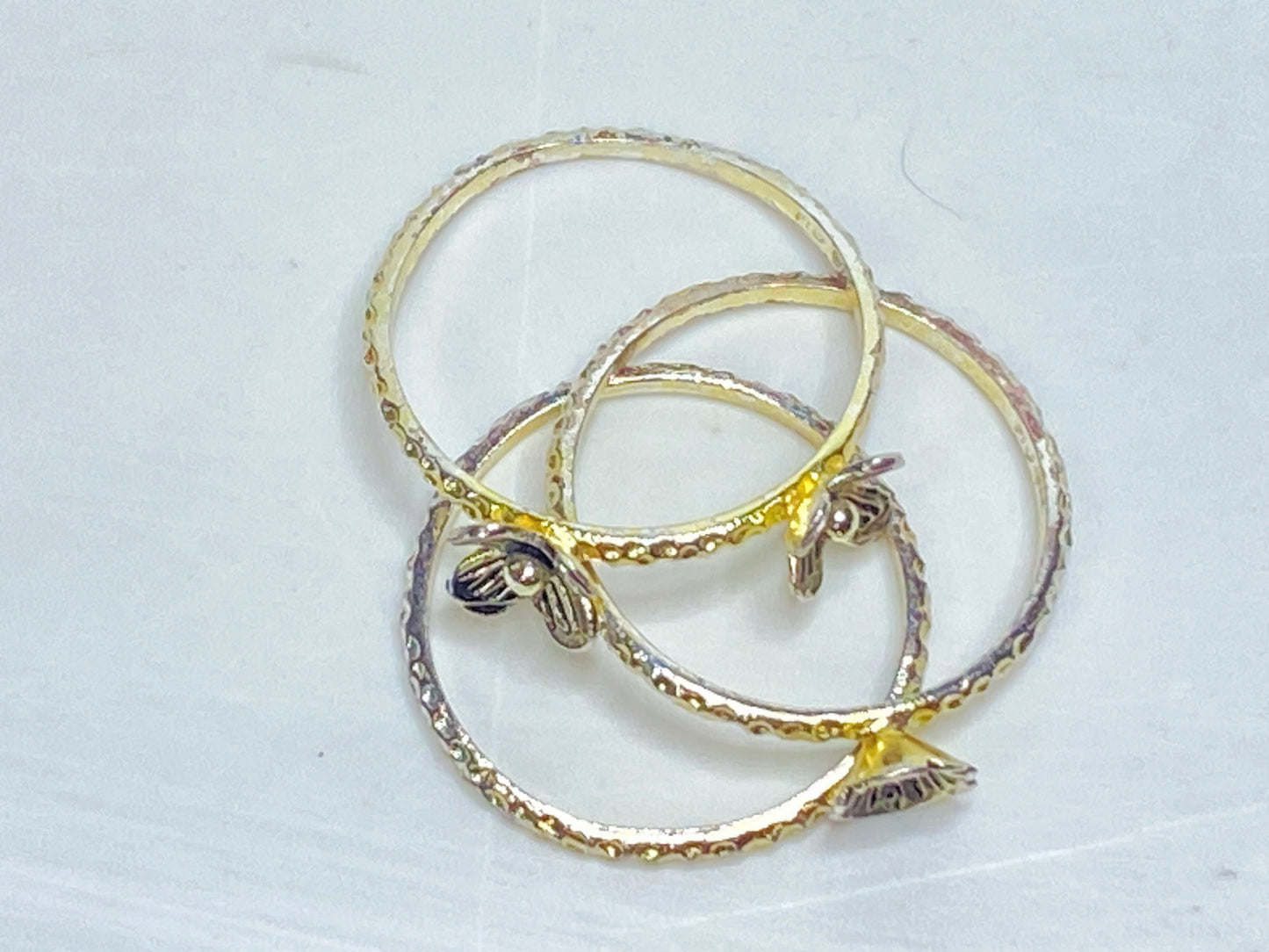 Sterling Silver 3-in-1 Stackable Ring Floral Design Size 7 JR1127