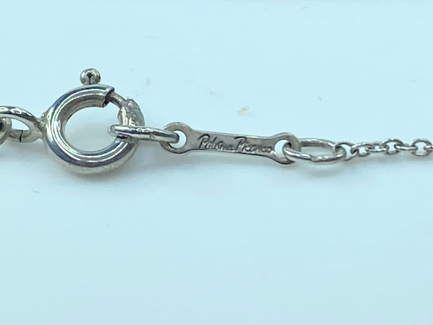Tiffany & Co Sterling 925 Paloma Picasso Kiss X Pendant Necklace 2.5g 16" JR147