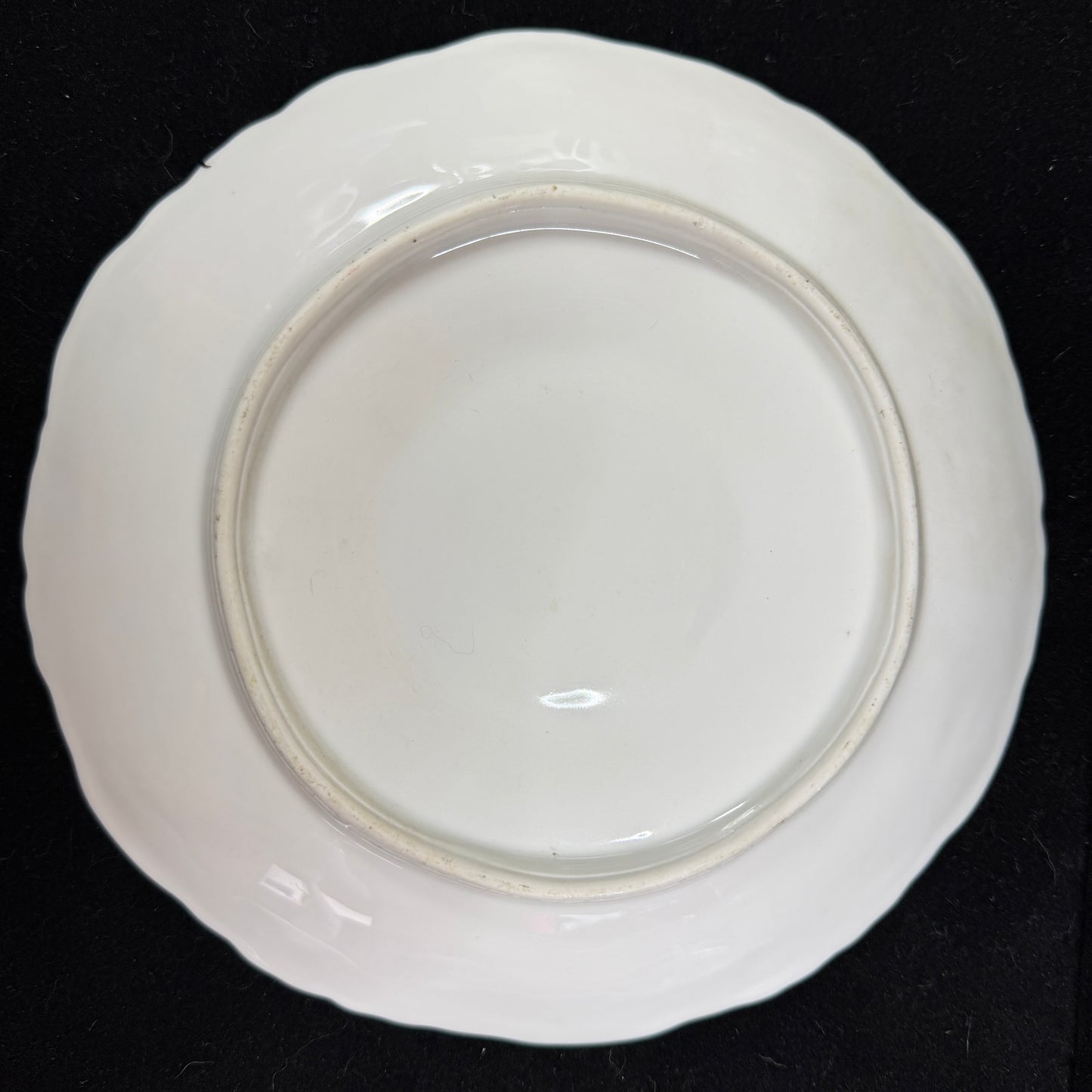Antique French Porcelain Oyster Plate Lavender Floral Green Relief Gold A1134
