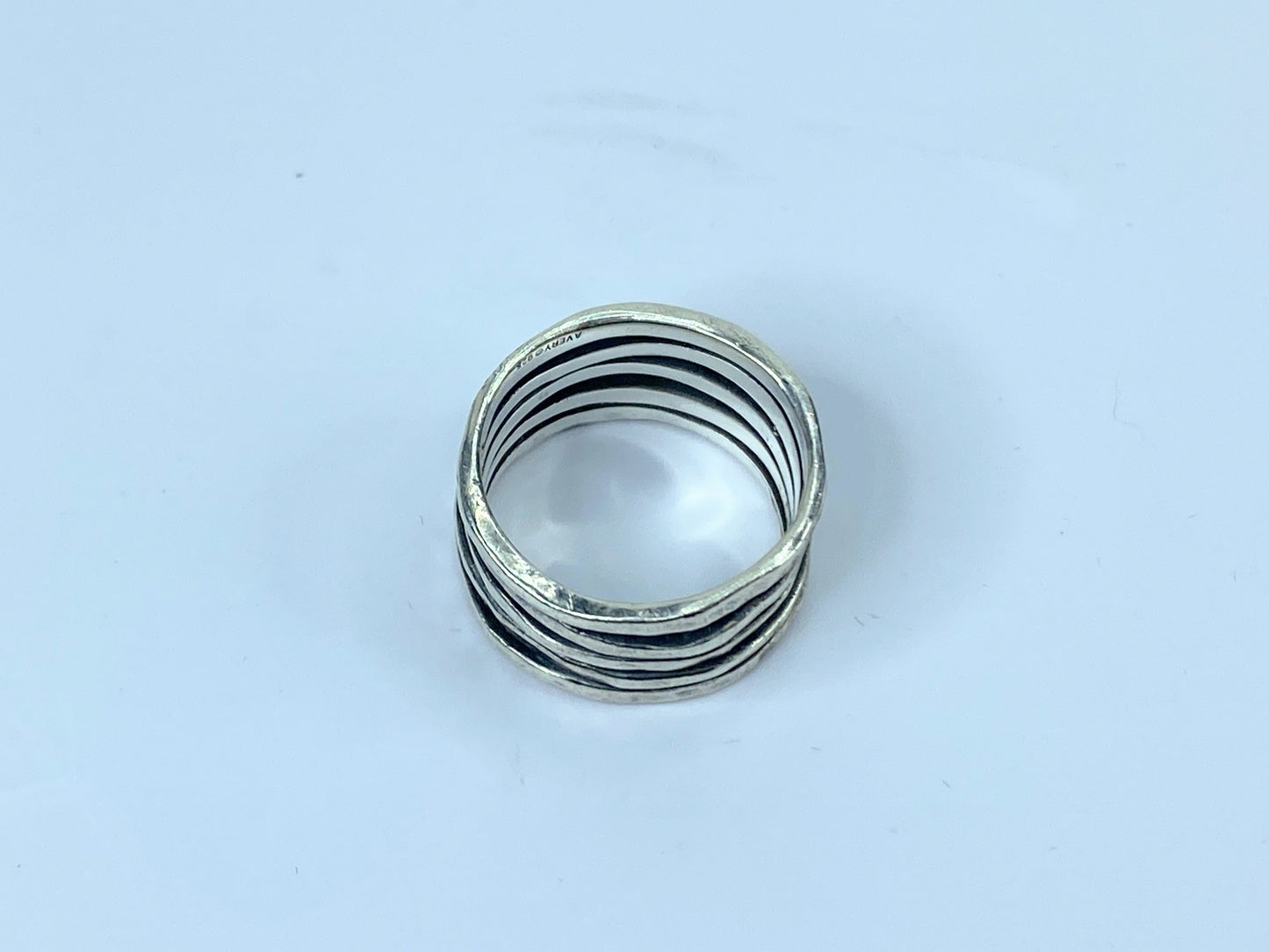 James Avery Sterling silver hand hammered multiple bands ring 7.4g s5.5 JR655