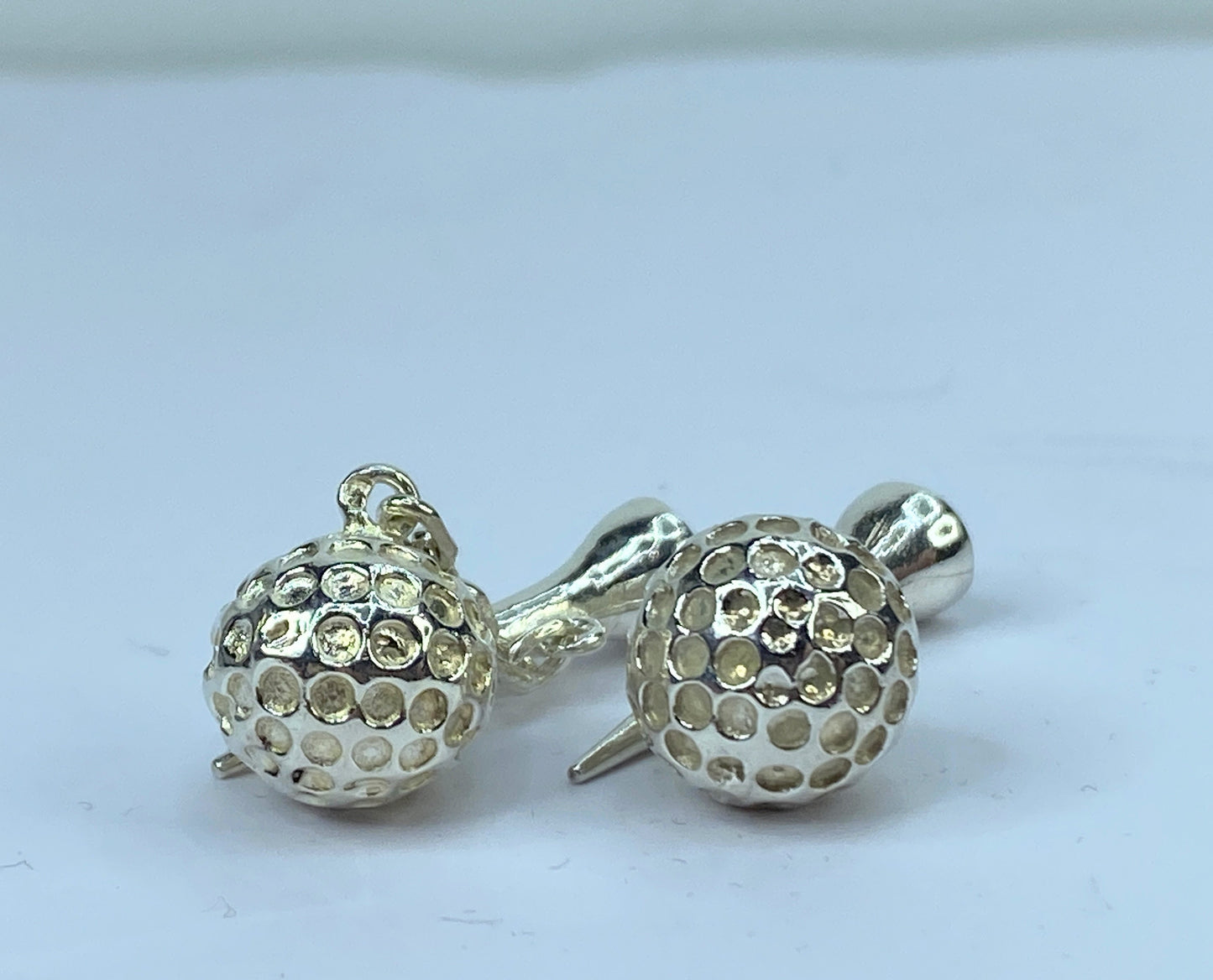 Tiffany & Co Estate Golf Ball Cufflinks Sterling Silver 15.8g JR655