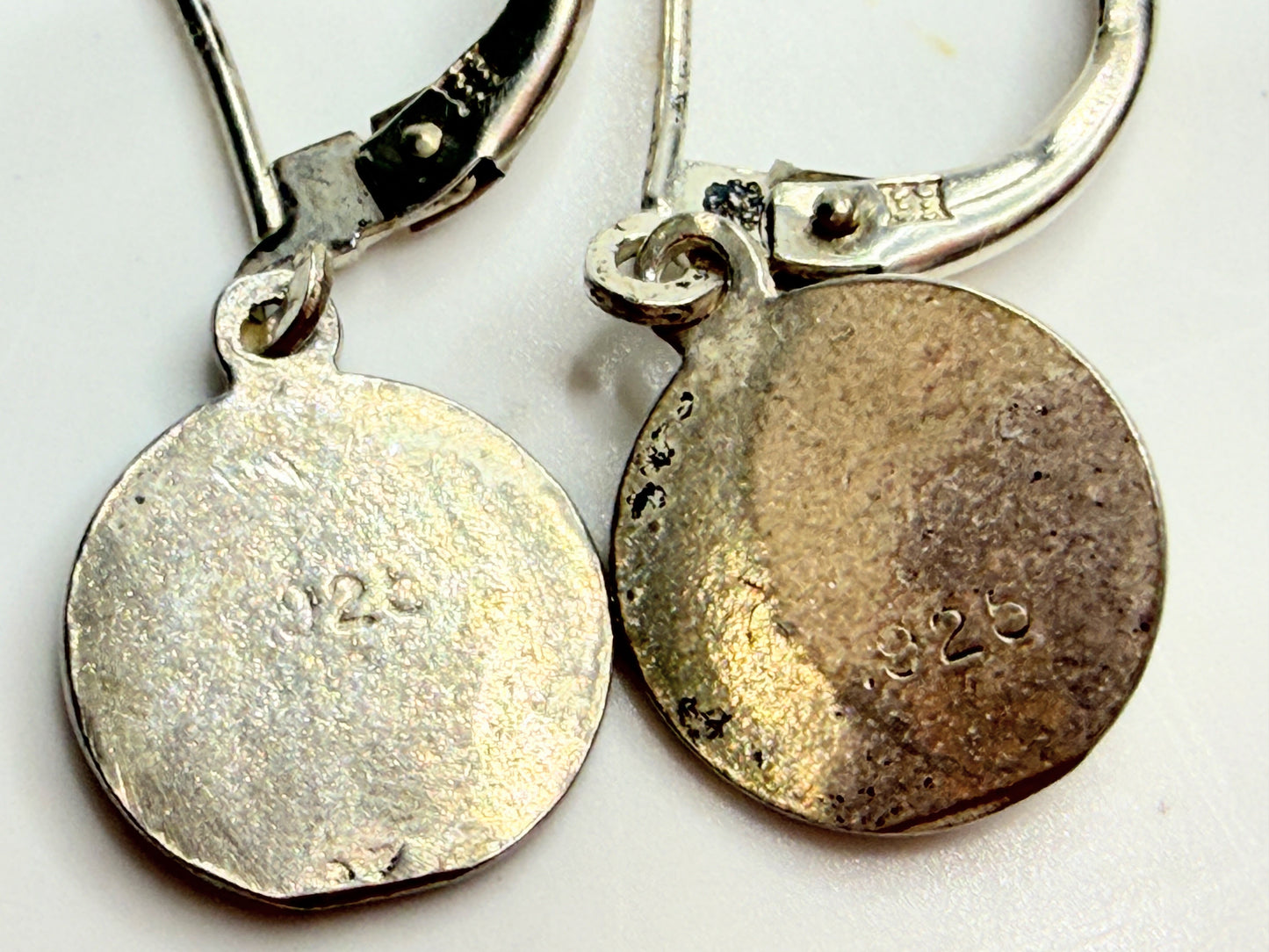 Vintage Sterling Silver Angel Cherub Dangle Earrings Leverback JR1248