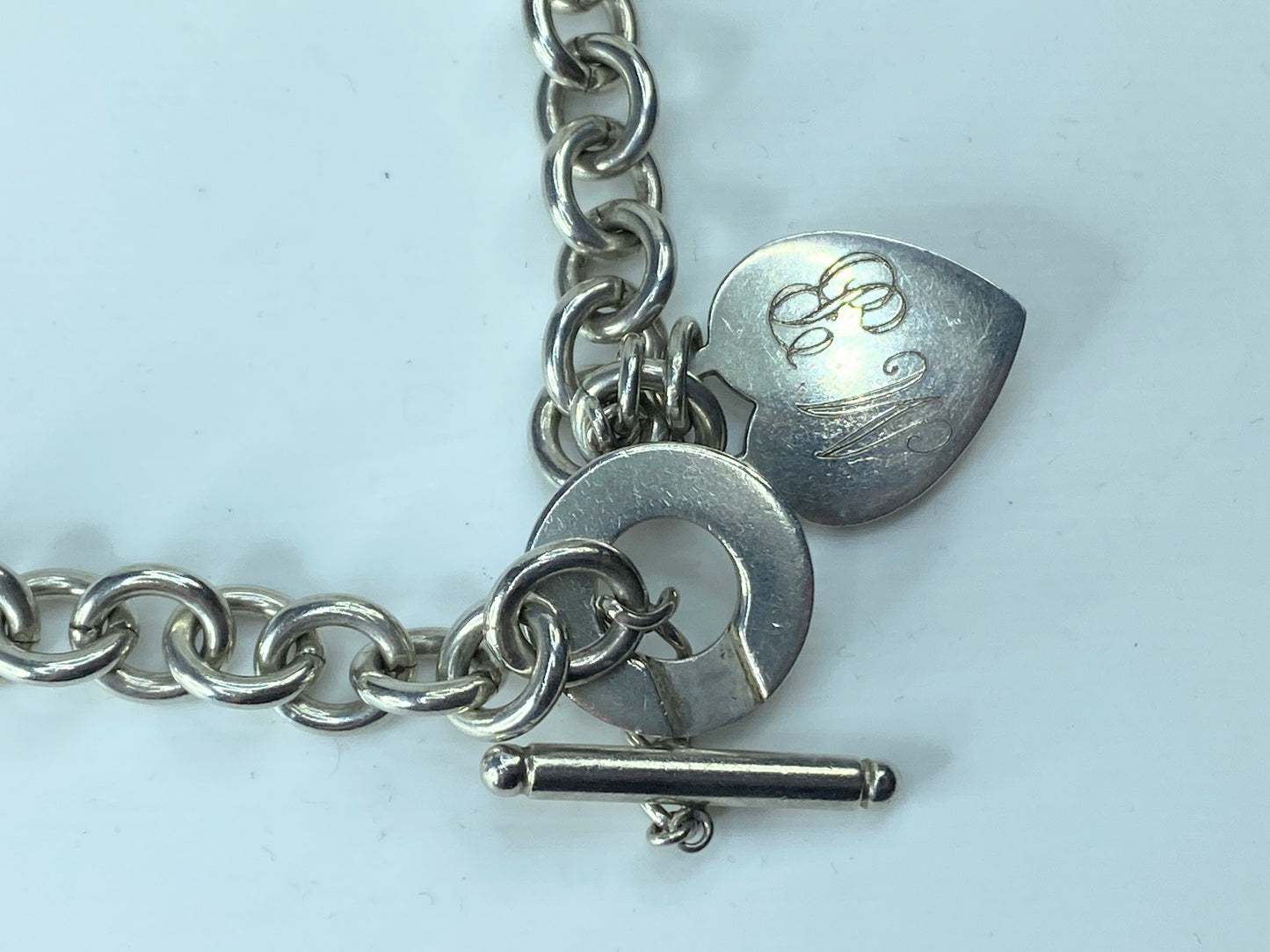 Tiffany & Co Sterling Silver Heart Tag Toggle Necklace 18" 83g JR170