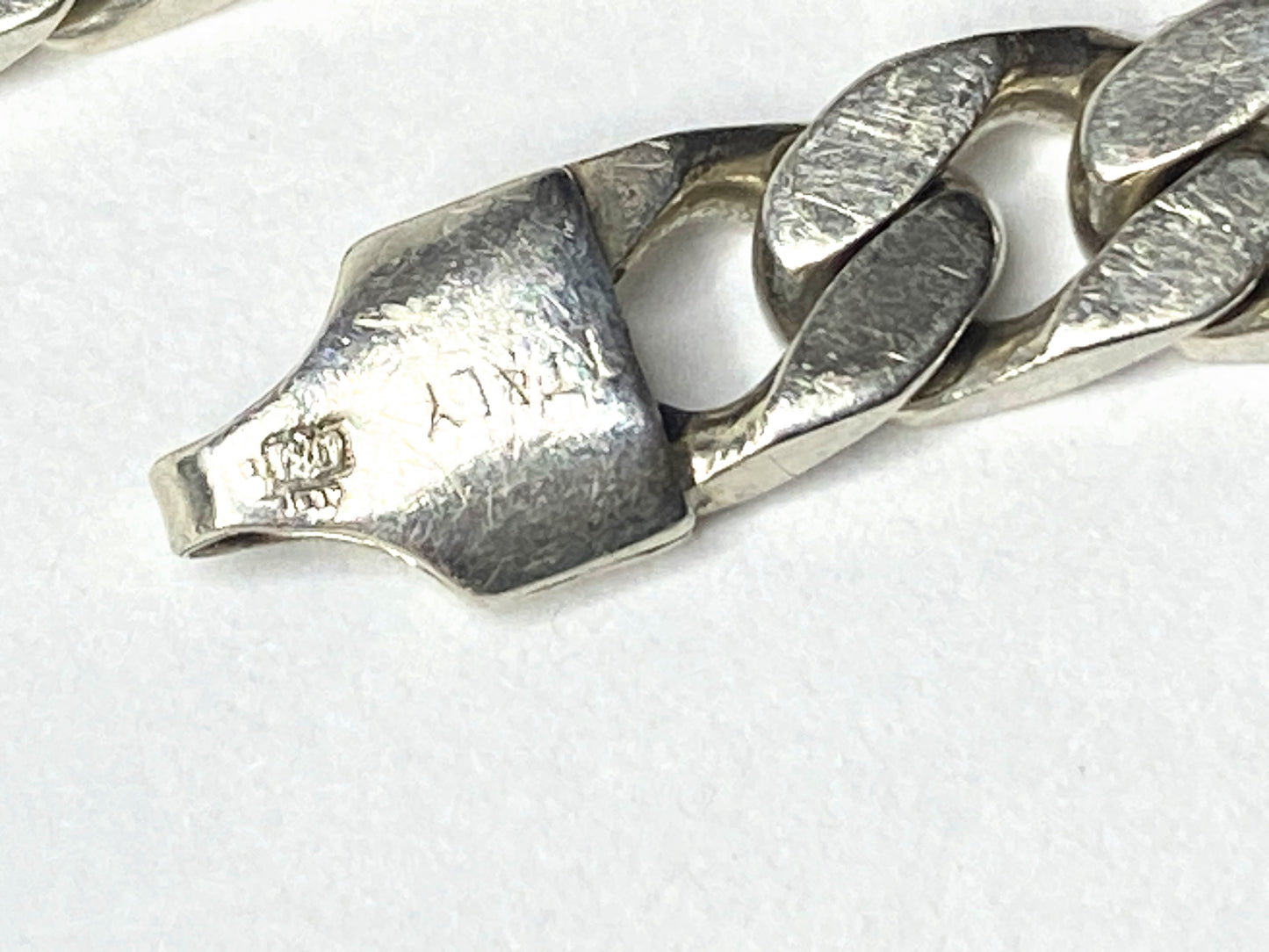 Sterling Silver Flat Curb Link Bracelet Italy 925 Lobster Clasp 6mm JR1139