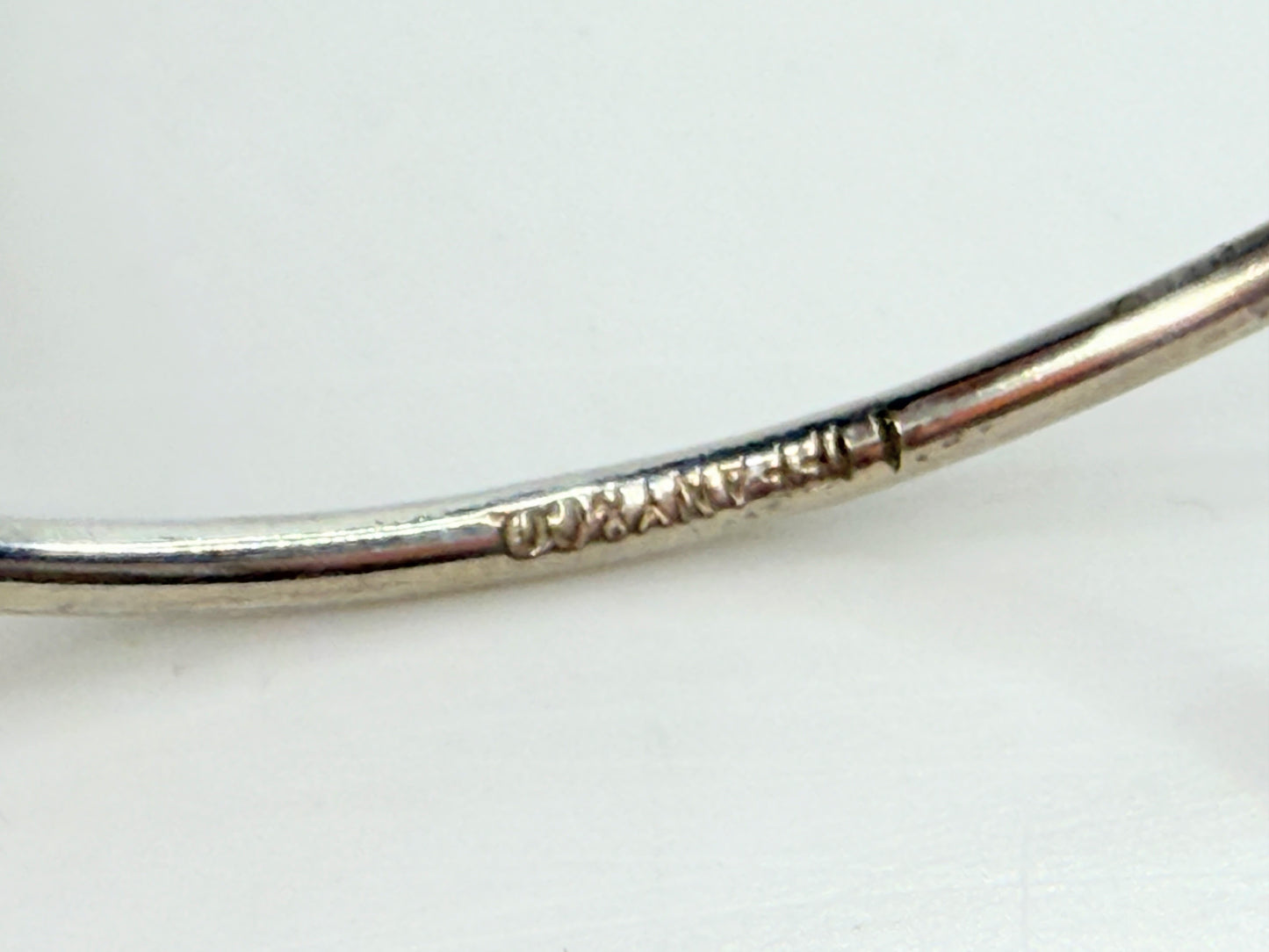 Vintage Tiffany & Co 925 750 Combination Hook and Eye Bangle 6.6g 7" JR1253