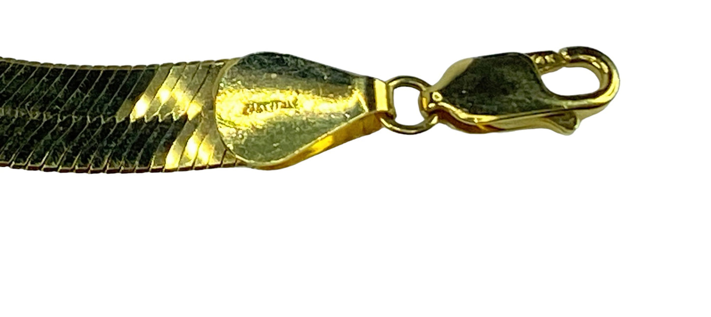 Italian 14K yellow gold 8.0mm Herringbone link