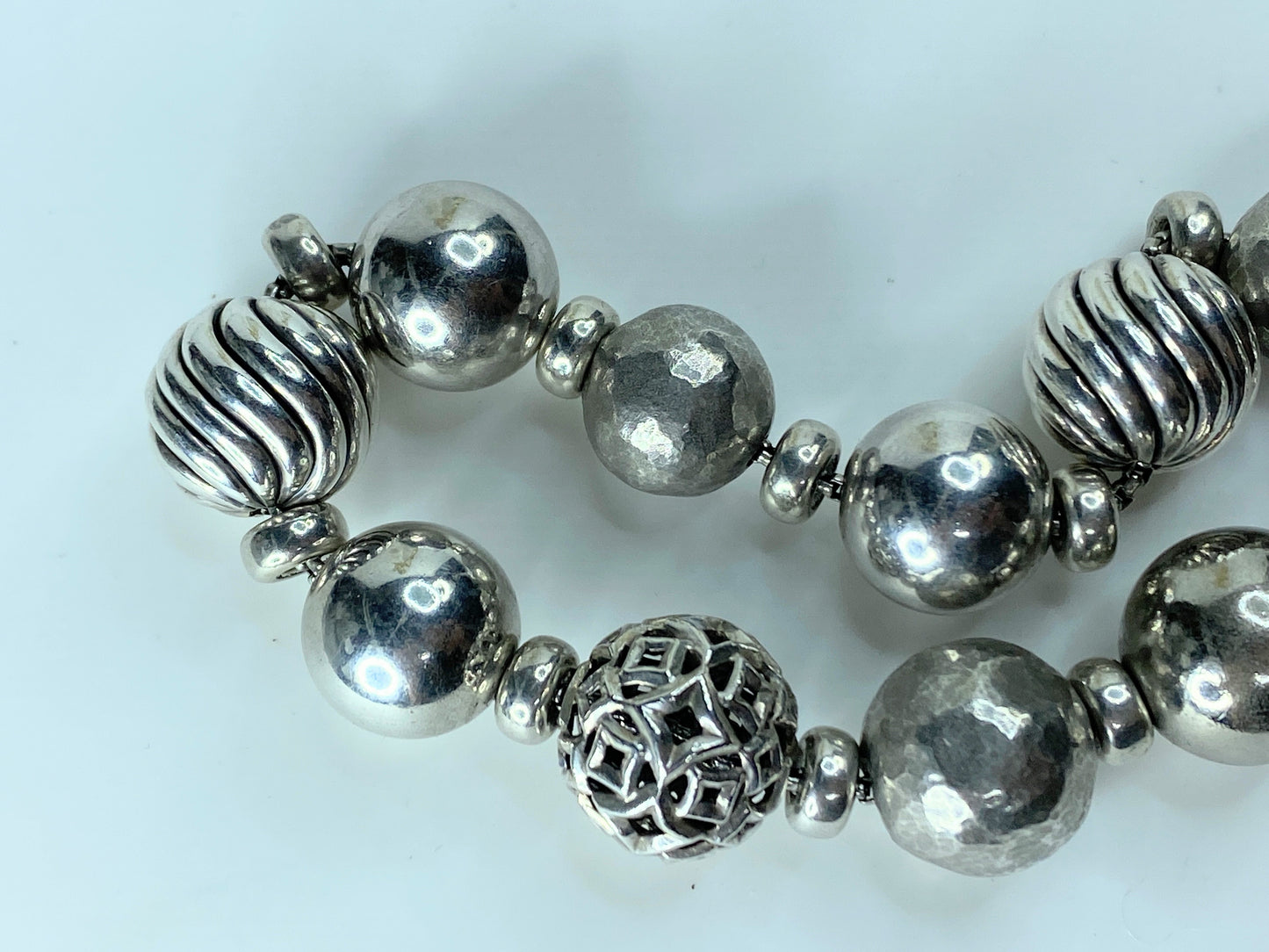 David Yurman sterling silver Elements Bead ball Bolo Bracelet adjustable JR176