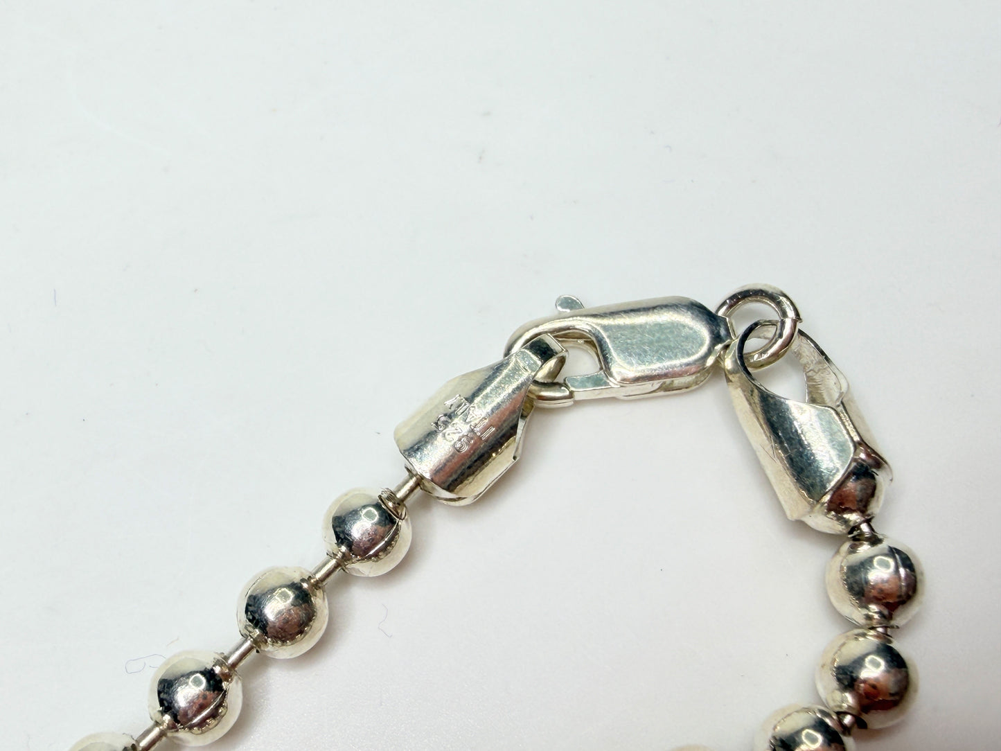 Italian Sterling Silver Ball Chain Bracelet 4.15mm Solid H925 JR1264