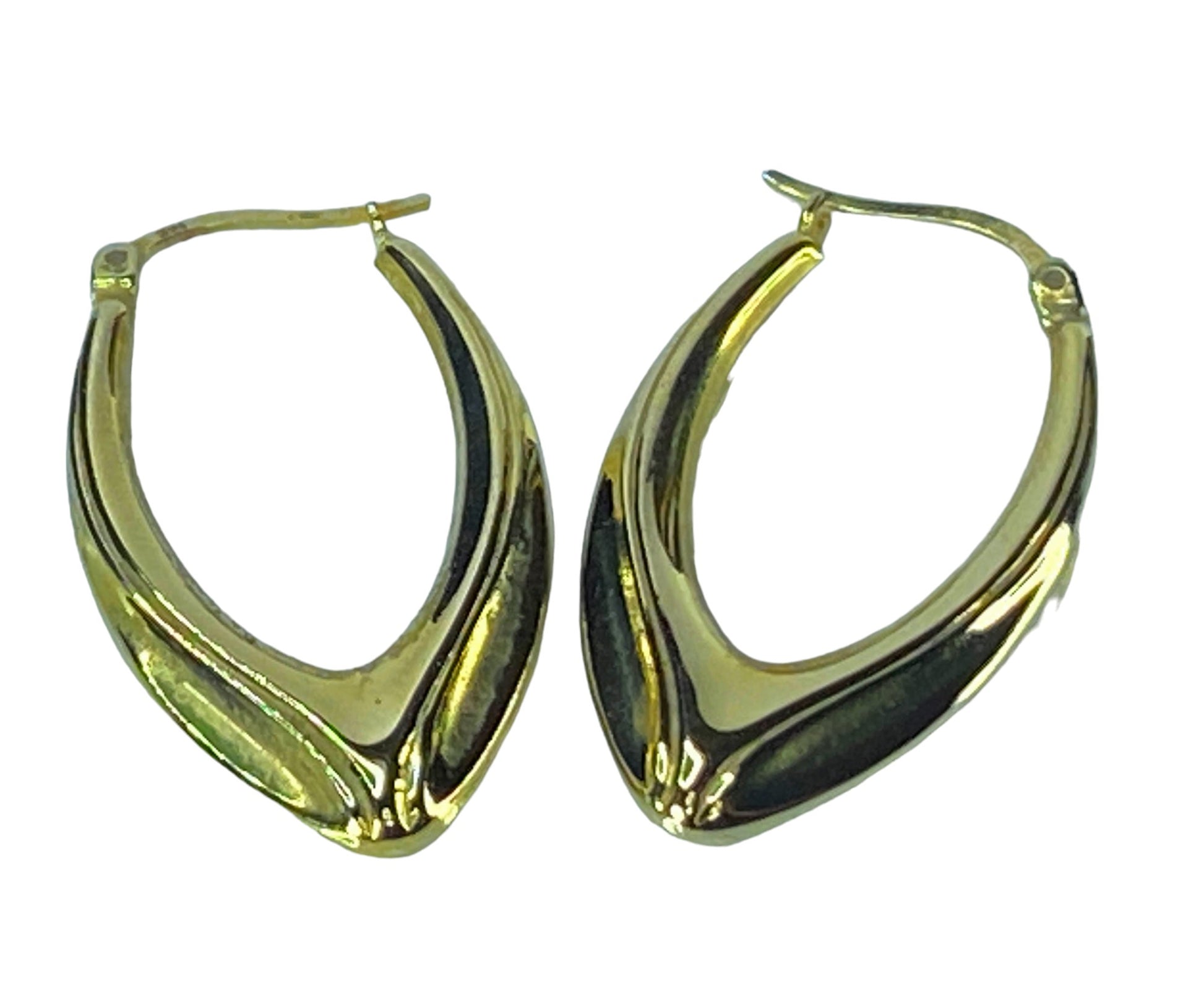 Modernist 14K yellow gold puffy earrings