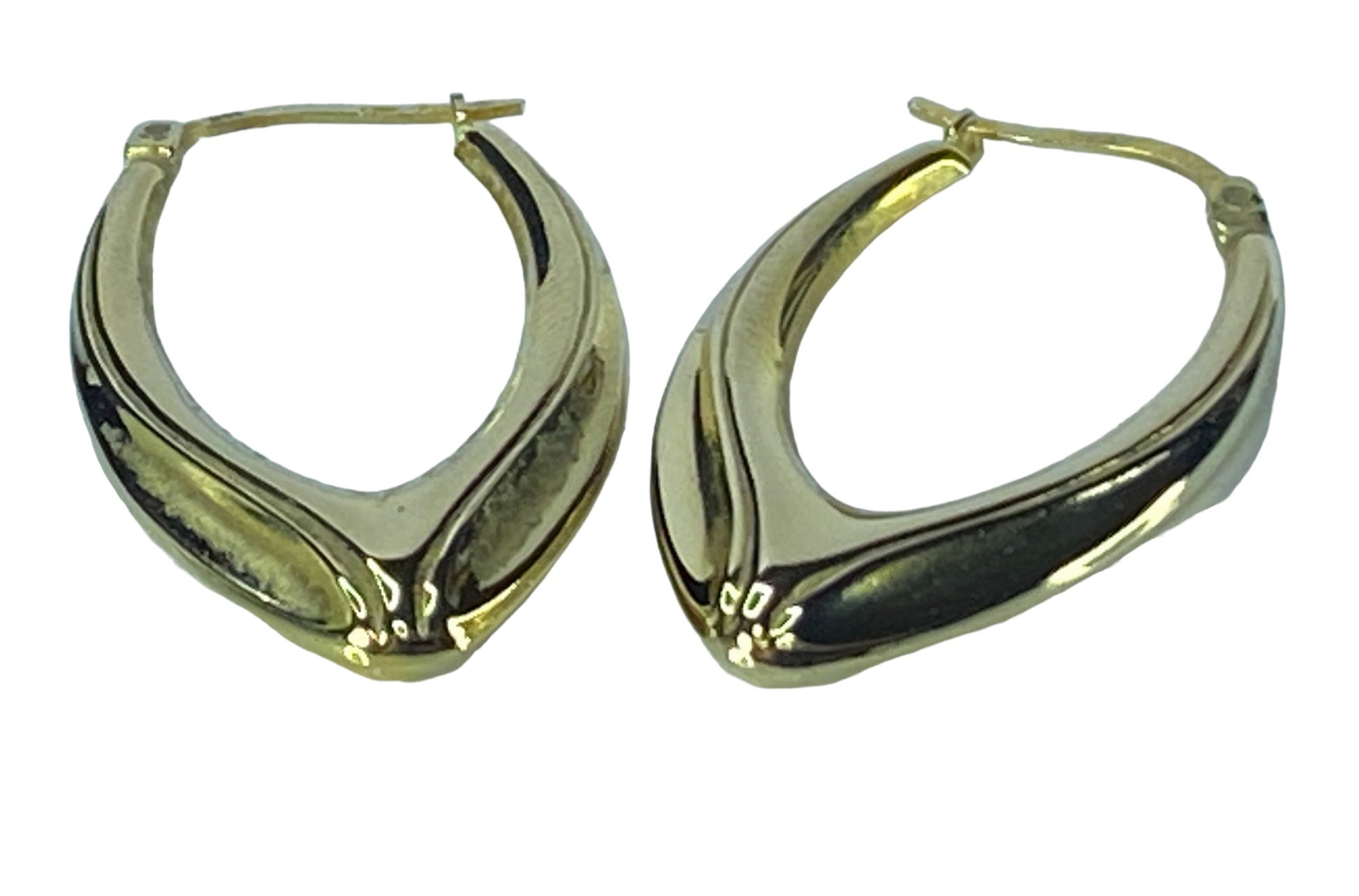 Modernist 14K yellow gold puffy earrings