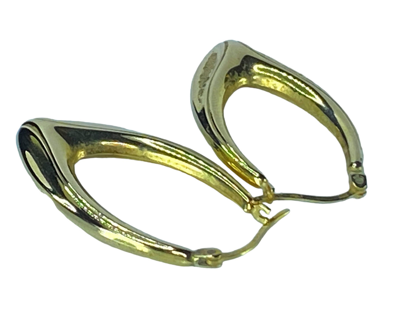 Modernist 14K yellow gold puffy earrings