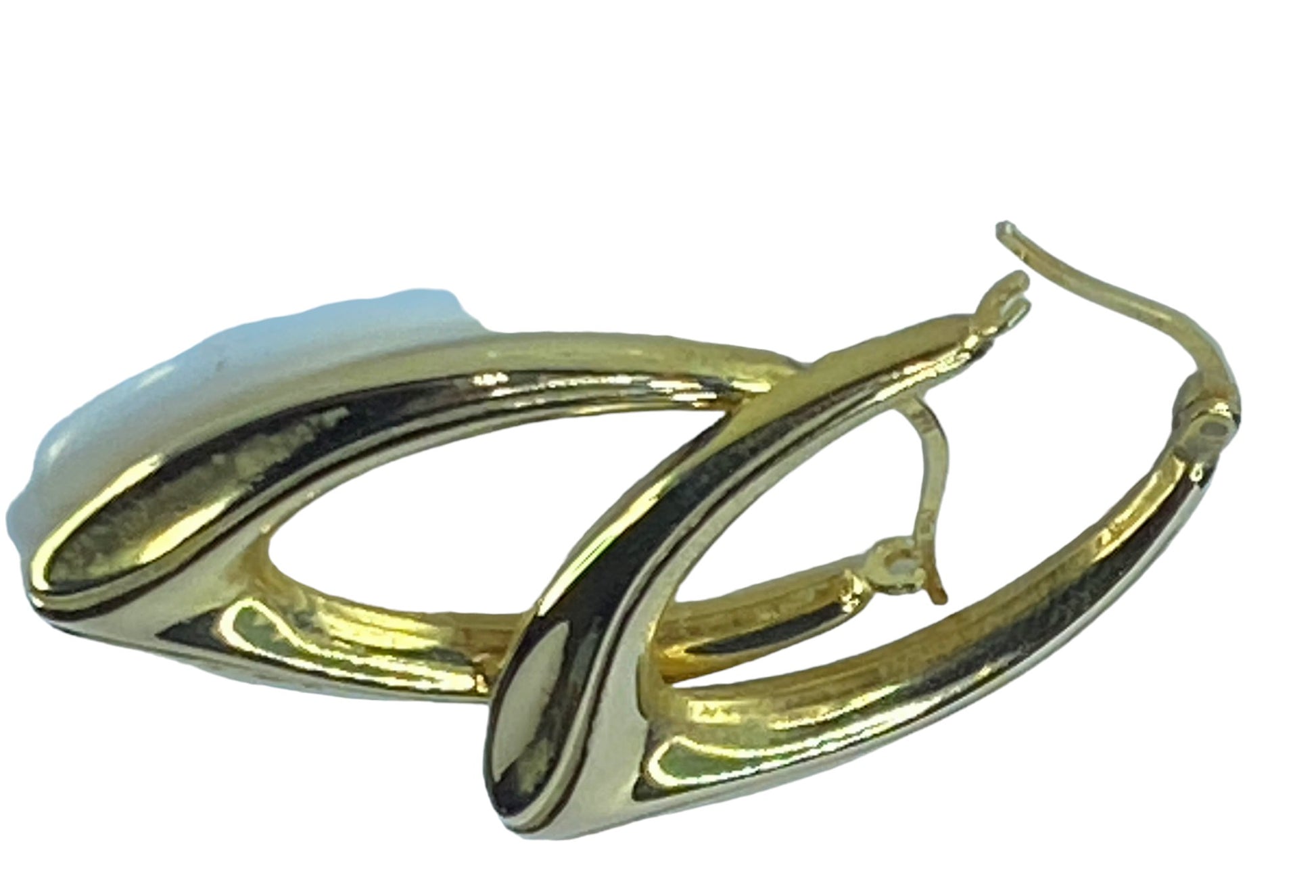 Modernist 14K yellow gold puffy earrings