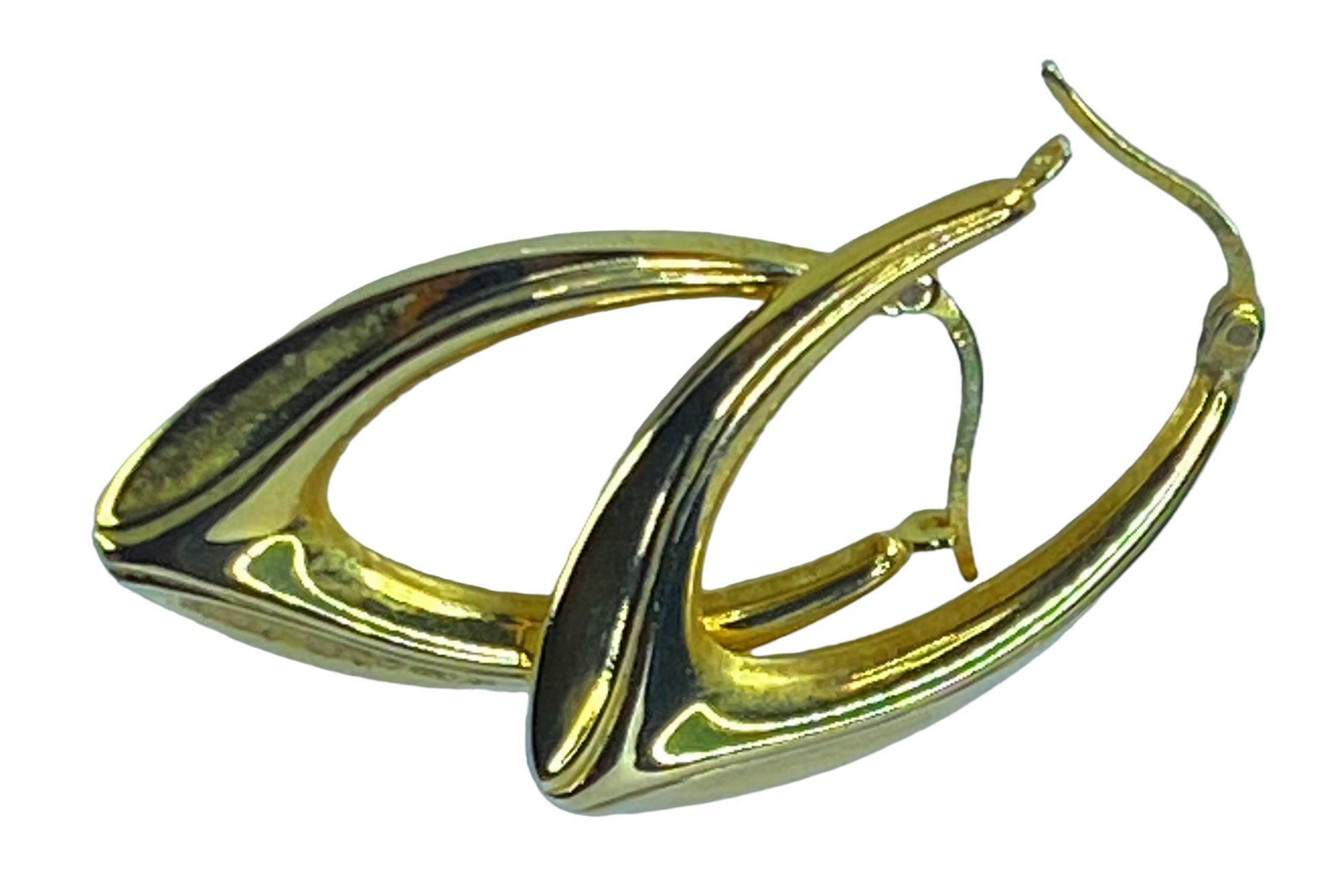 Modernist 14K yellow gold puffy earrings