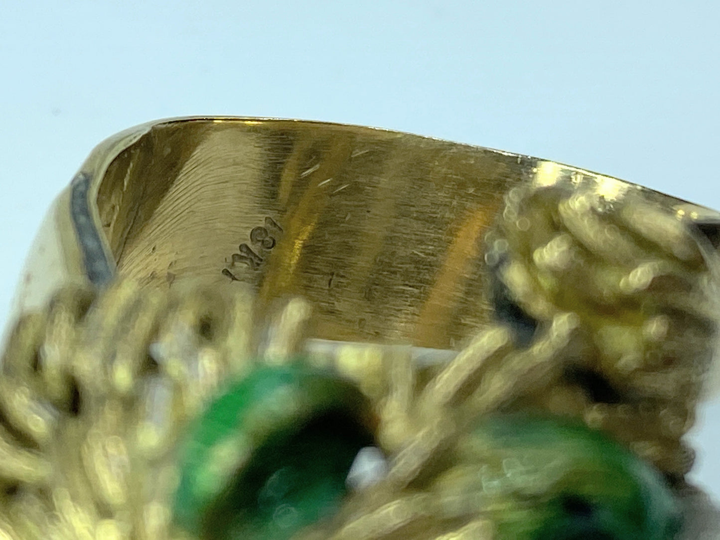 David Webb Style 18k yellow Gold Diamond and Enamel Lion Ring 20.3g s10 JR180