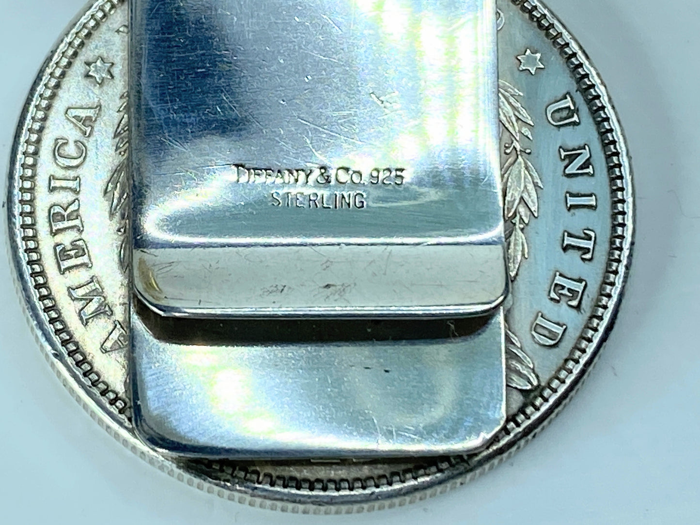 1889 Morgan Silver Tiffany & Co. Sterling Silver Money clip 47.8g 1 3/8" GS213