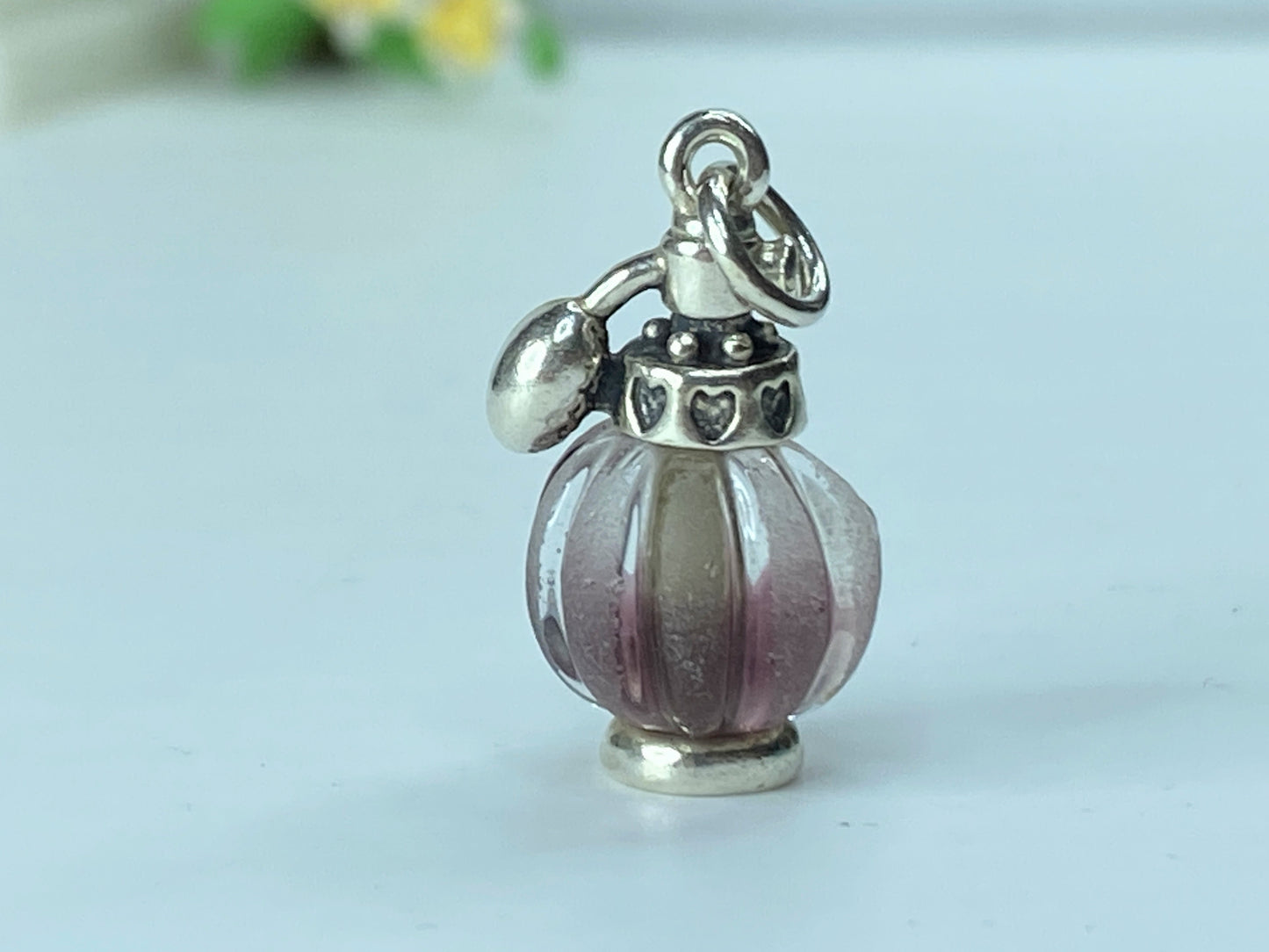 James avery Love Potion Art Glass "Perfume bottle" Sterling Charm in box JR186