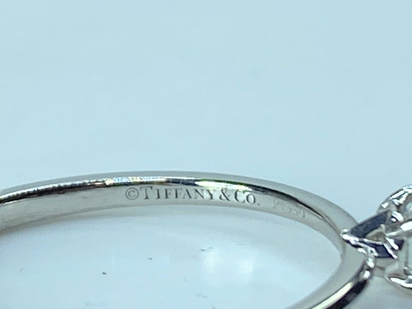 Tiffany & Co Lucida Platinum 0.19ct G VVS1 Diamond Engagement s6.75 2.5g JR188