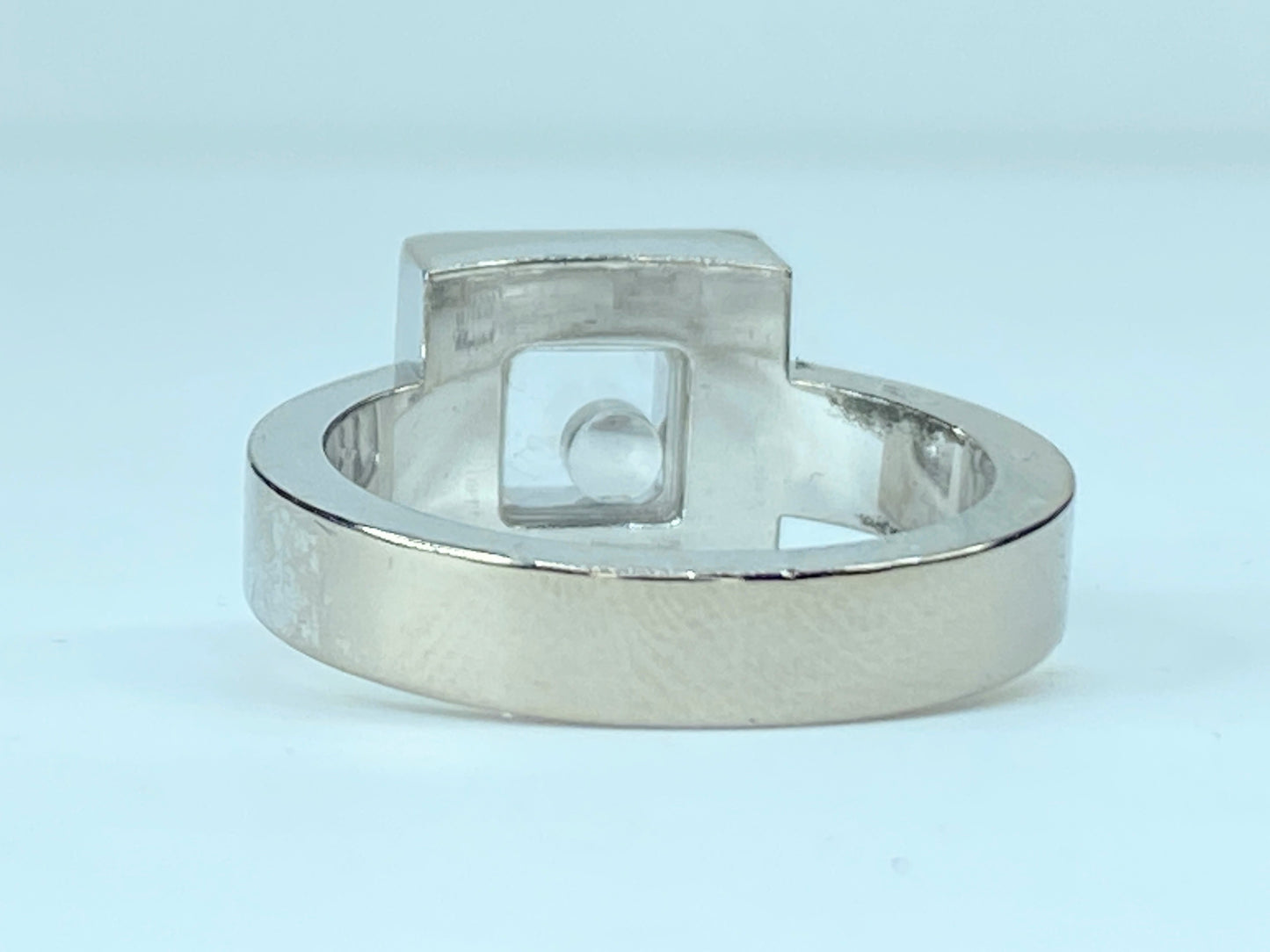 Chopard 18k White Gold Diamond "Happy Diamond" Ring 12.1g s6.5 JR9532